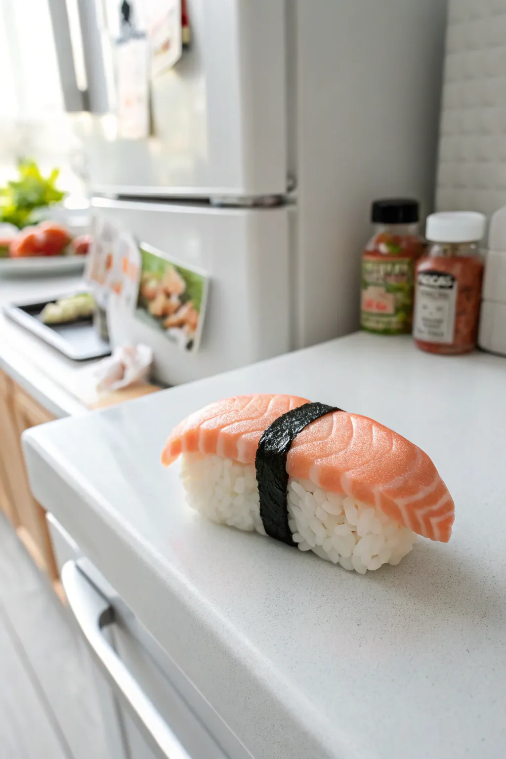 Cute foam clay sushi magnets brighten your fridge with minimalist Scandinavian charm