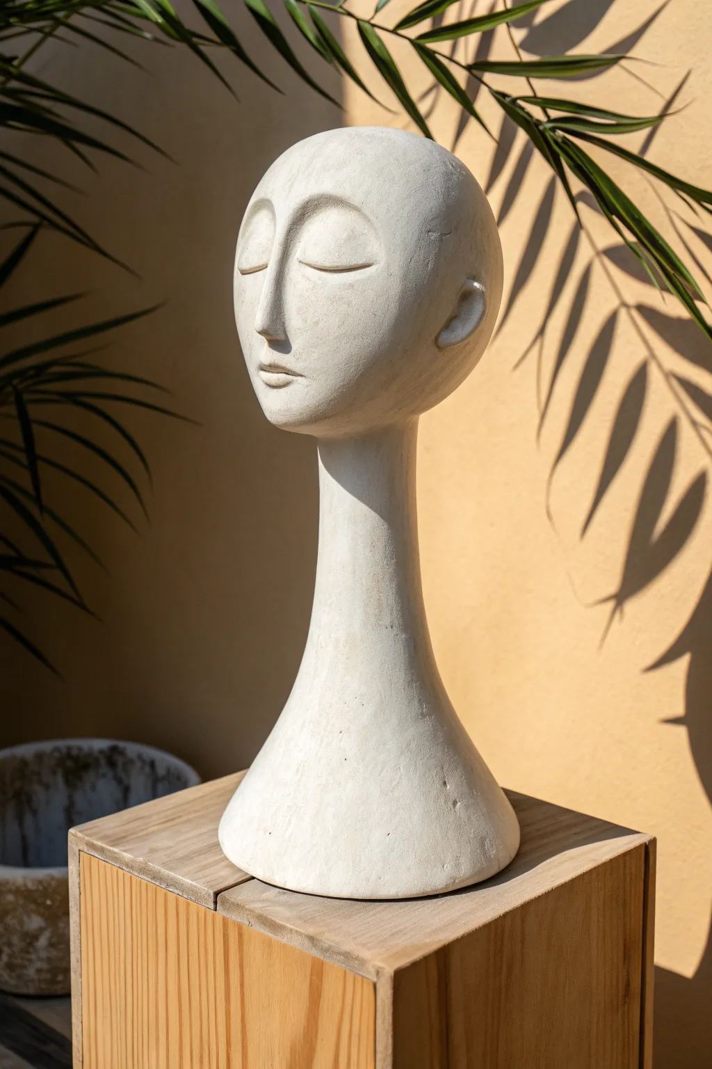 Minimal ceramic bust with elongated neck and matte finish for bold, modern sculptural inspo