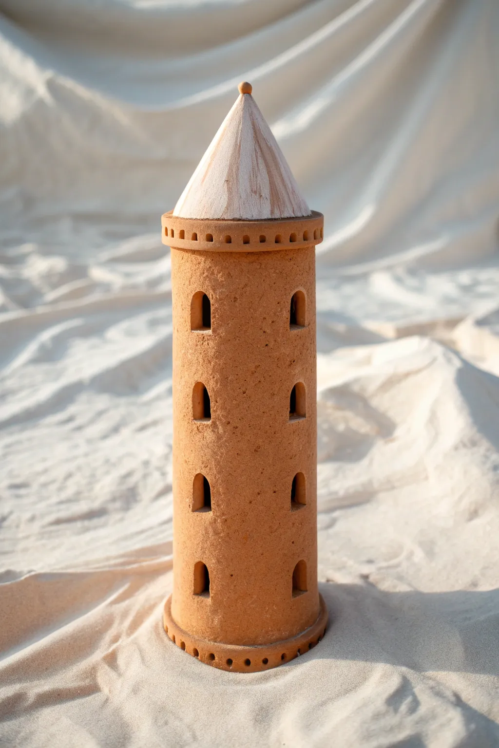 Simple clay tower castle: minimalist, charming, and easy to recreate with a cozy handmade feel
