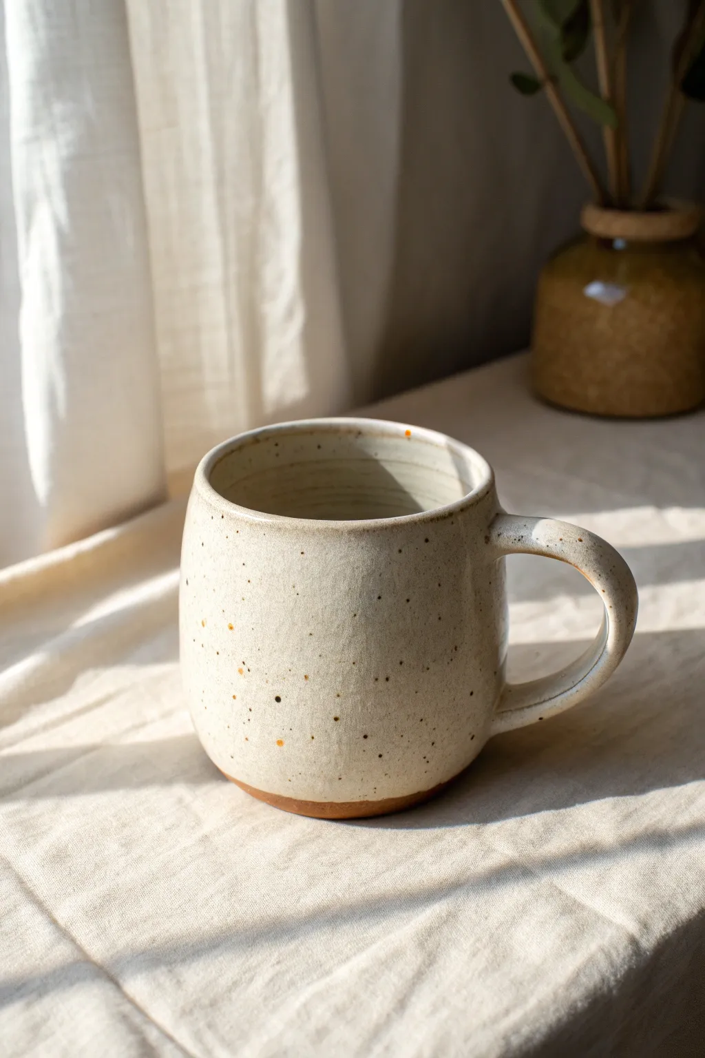 Easy clay mug idea: a simple thumbprint band adds grip, texture, and handmade charm