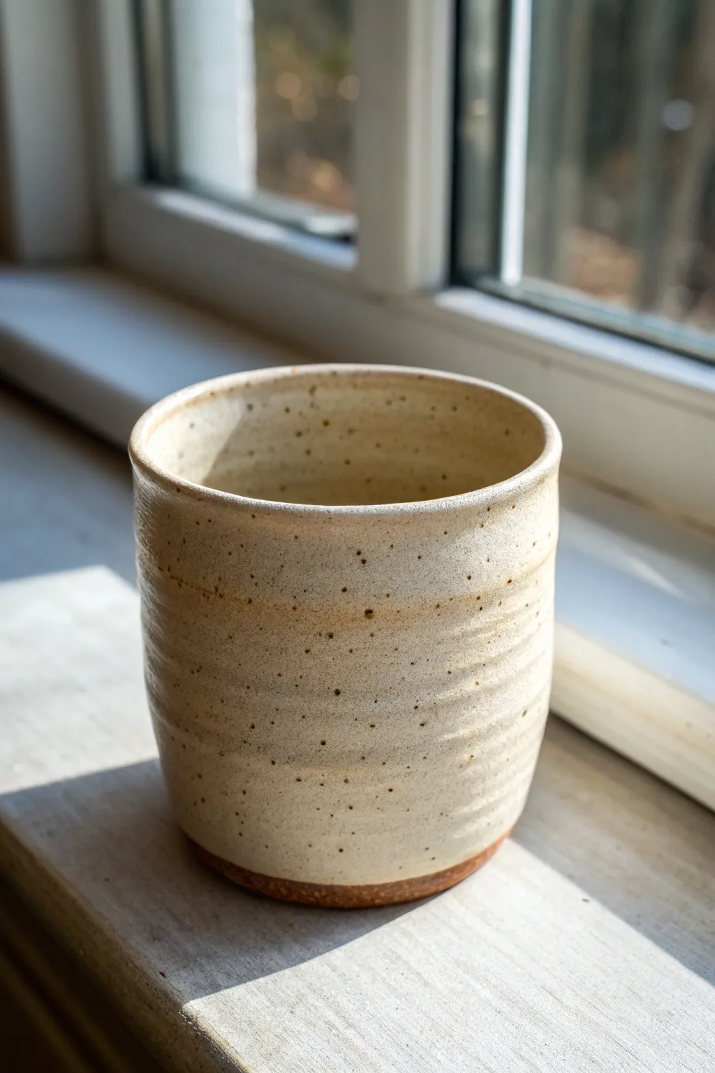 Beginner-friendly straight-sided coil cup with subtle stacked coils and a calm, natural finish.