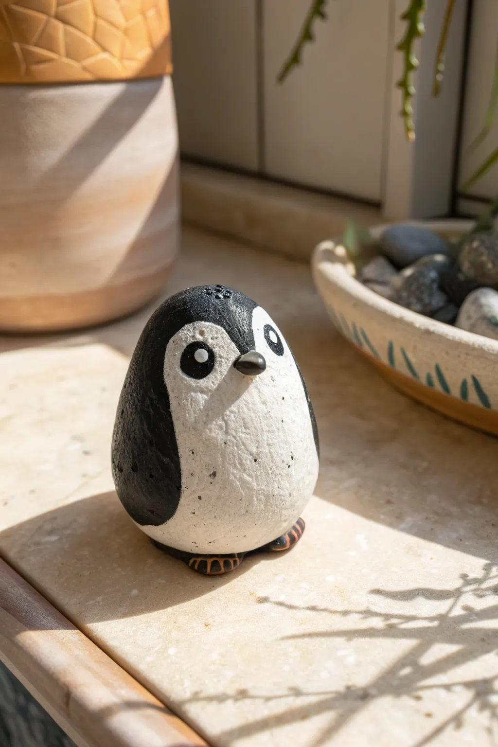 Meet your mini penguin buddy: a simple black-and-white clay cutie for quick, cozy sculpting.