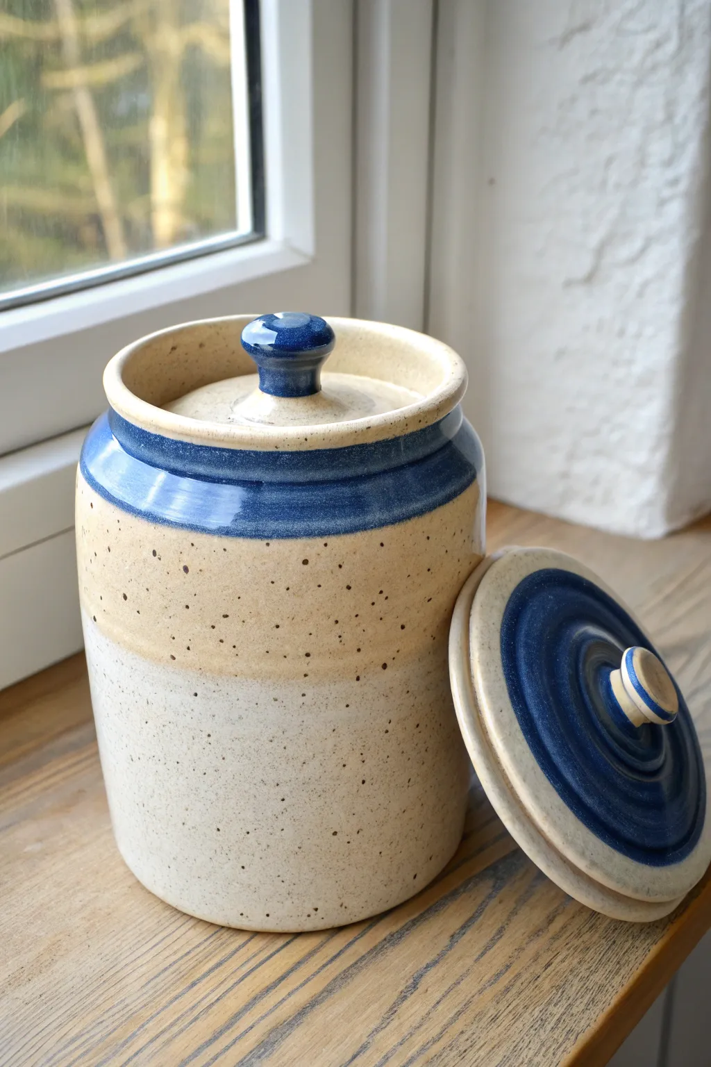 Clean fitted lidded jar idea: simple form, bold glaze, and satisfying precision.