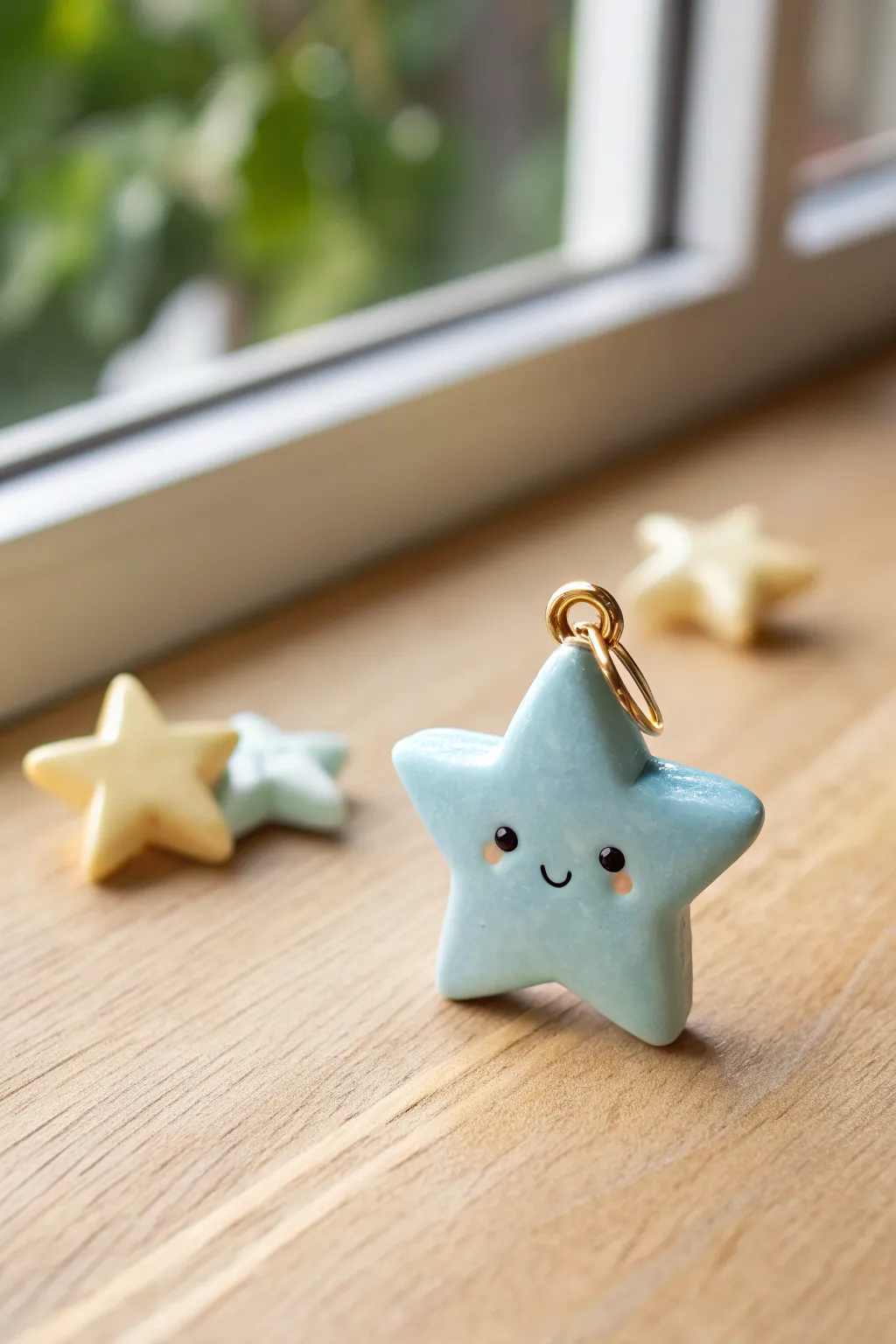 Pastel mini star charms with sweet faces, an easy DIY pop of color for bags and keys.