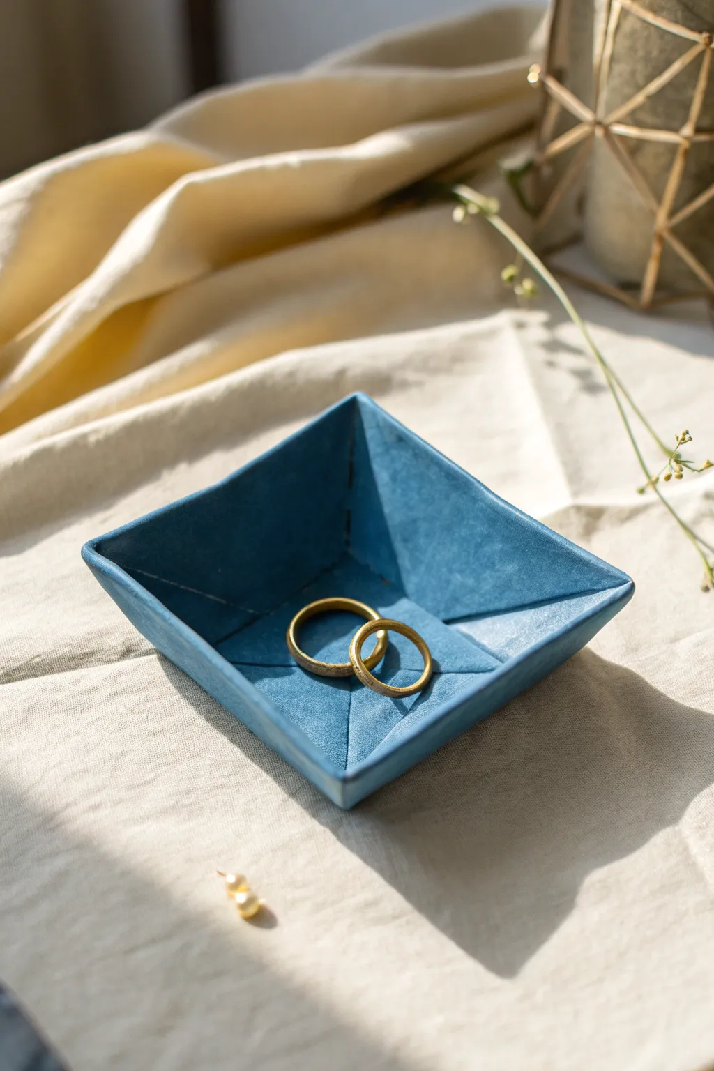 Beginner-friendly folded-edge clay tray, perfect for rings and tiny treasures in a bold matte glaze.