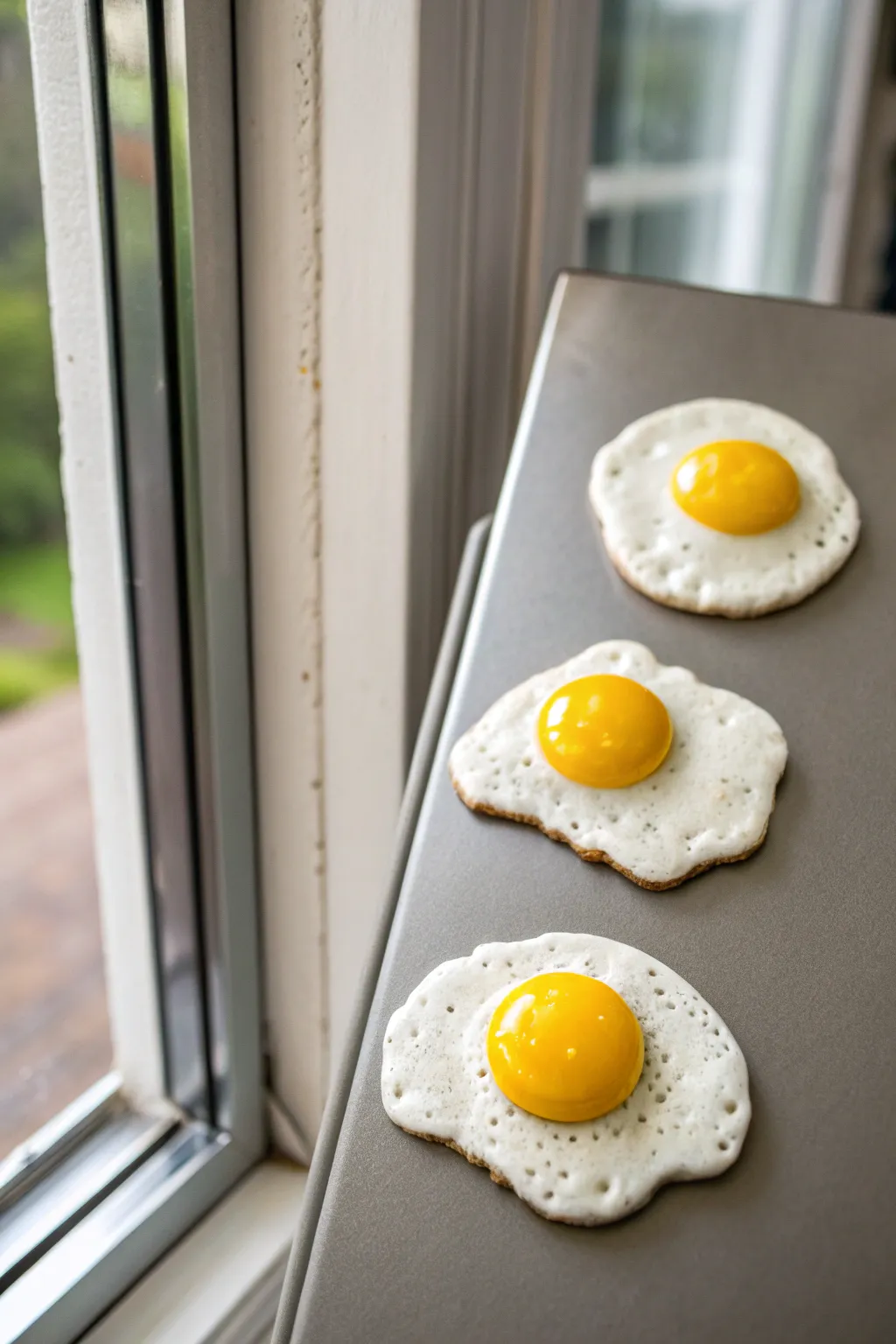 Sunny fried egg clay magnets, minimalist and cute, an easy DIY pop of color for your fridge