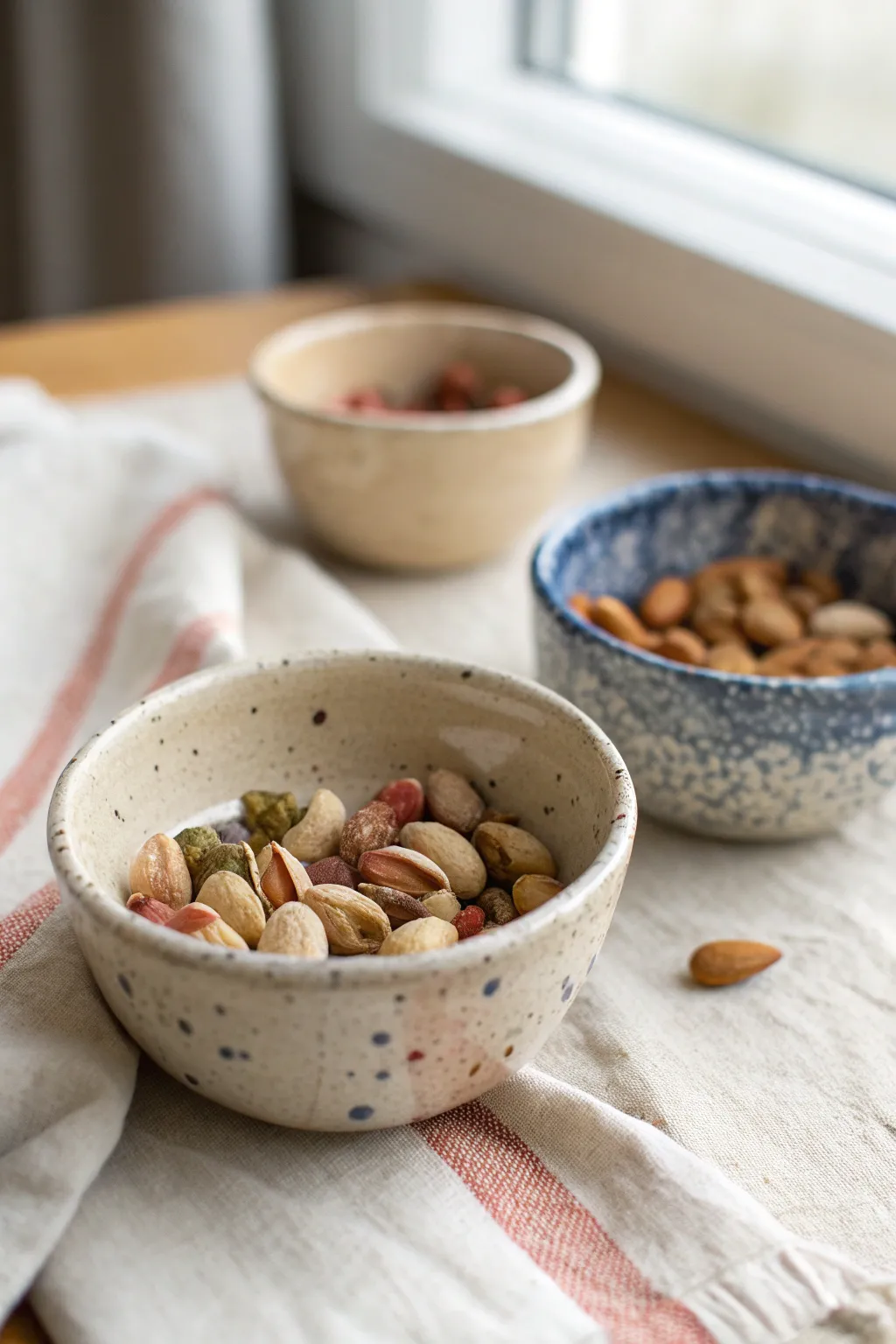 Easy pinch pot snack bowls in bold glazes, a minimalist boho touch for everyday nibbling.