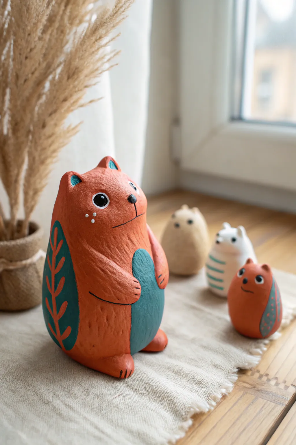 Chubby mini clay critters: tiny, bold, and cute. Perfect easy air dry clay idea.