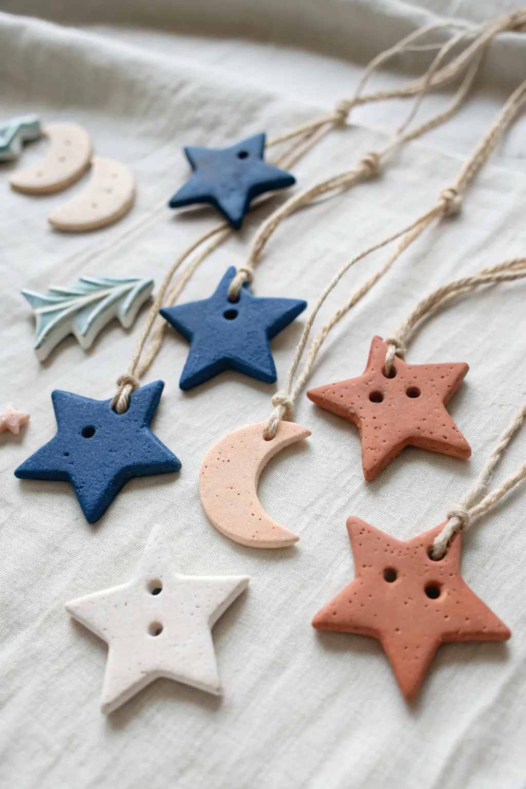 Beginner-friendly clay star and moon charms, simple shapes with a dreamy boho minimal vibe