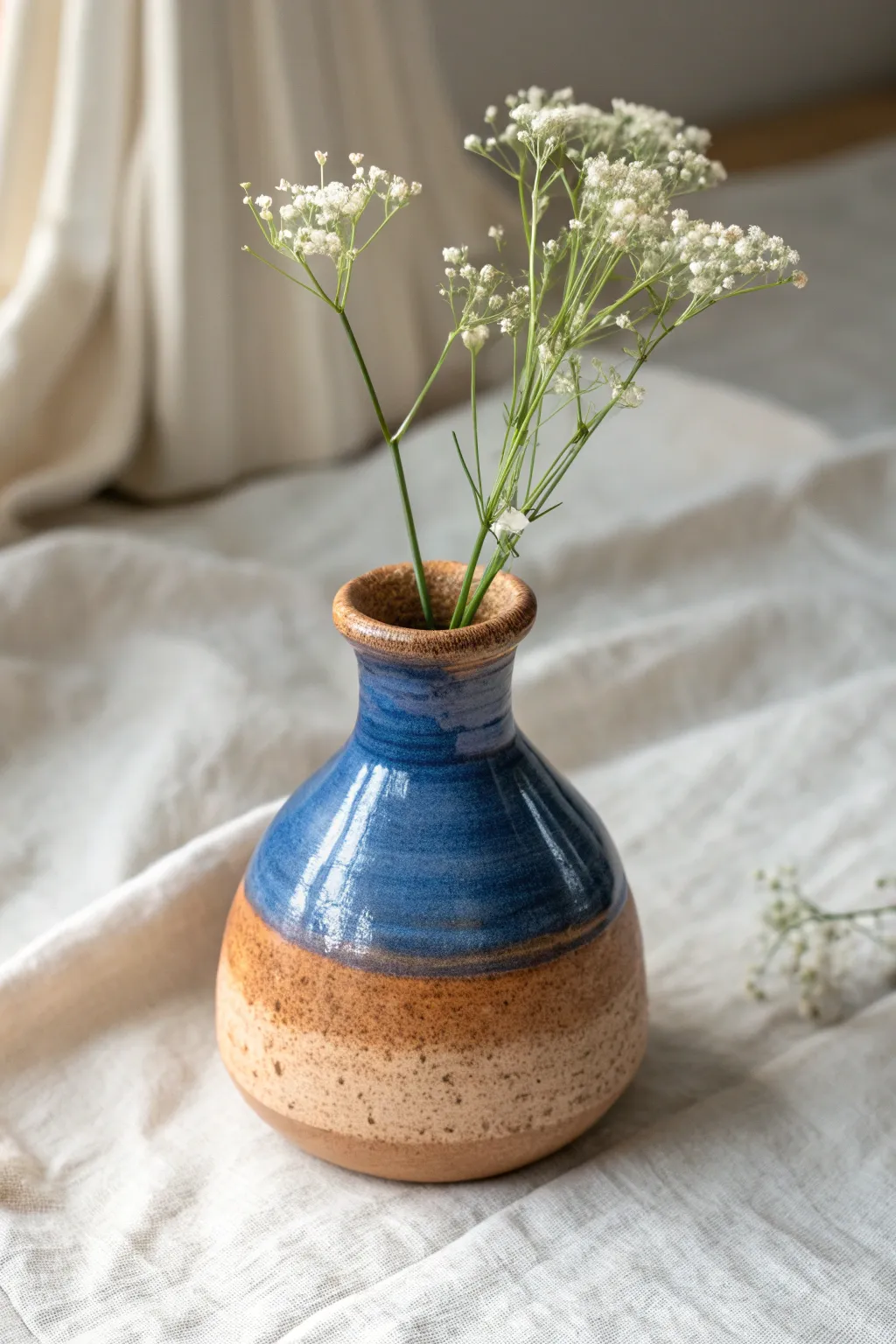 Simple thrown bud vase in bold glaze, perfect for showcasing a single tiny bloom.
