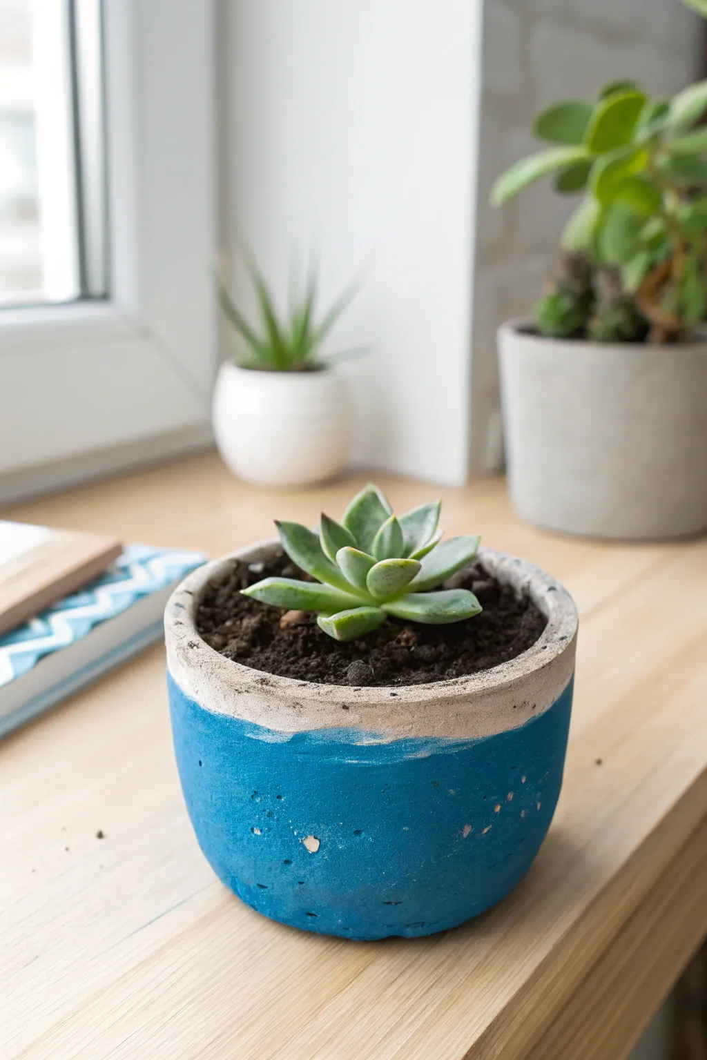 Easy air-dry clay succulent planter: minimal, handmade, and perfect for a cozy desk corner.