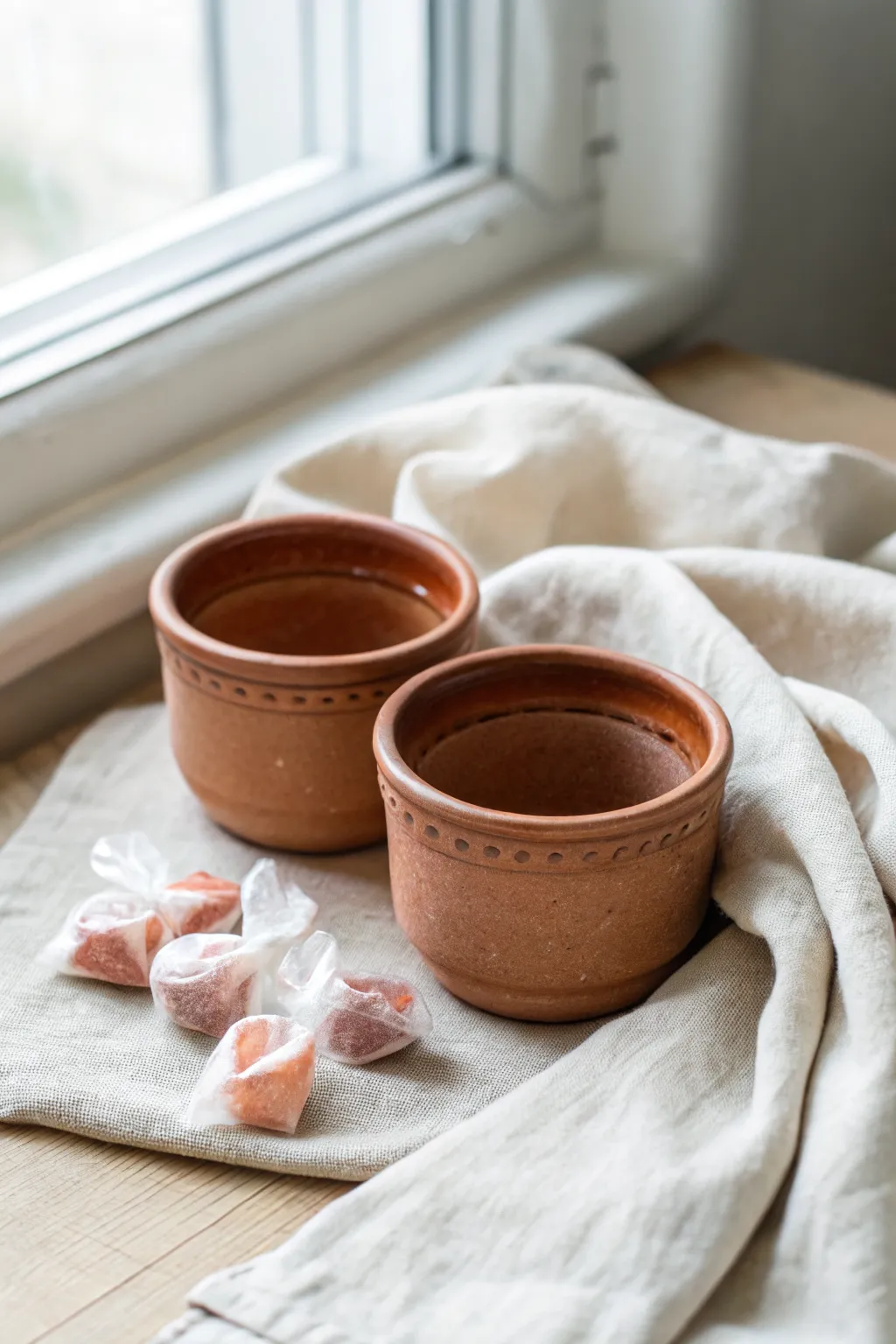 Sweet date idea: matching pinch pots for snacks, rustic-cute and easy to make together.