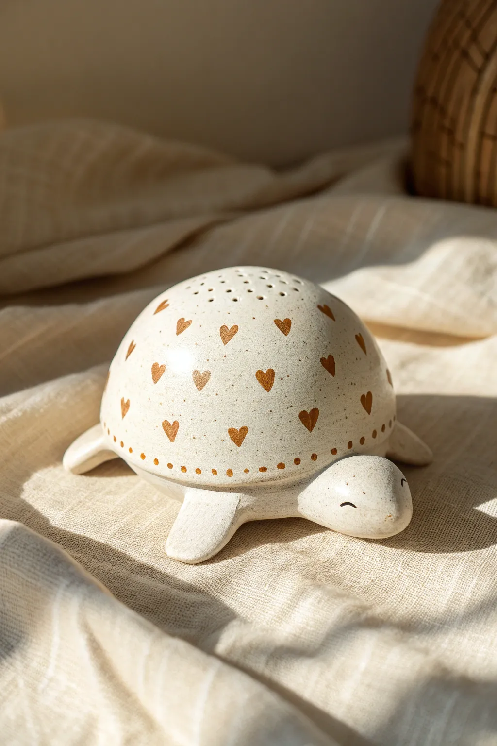 Minimal clay turtle with an easy stamped shell pattern, simple, sweet, and beginner friendly