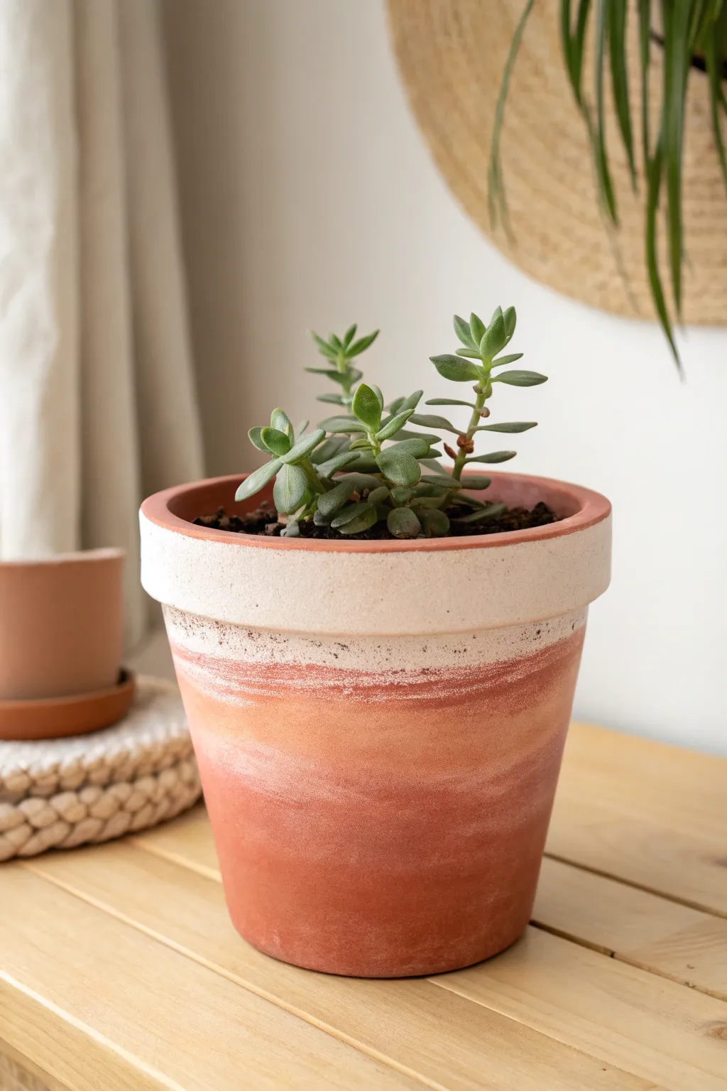 Soft ombré terracotta pot decor that feels minimal, handmade, and beautifully calm