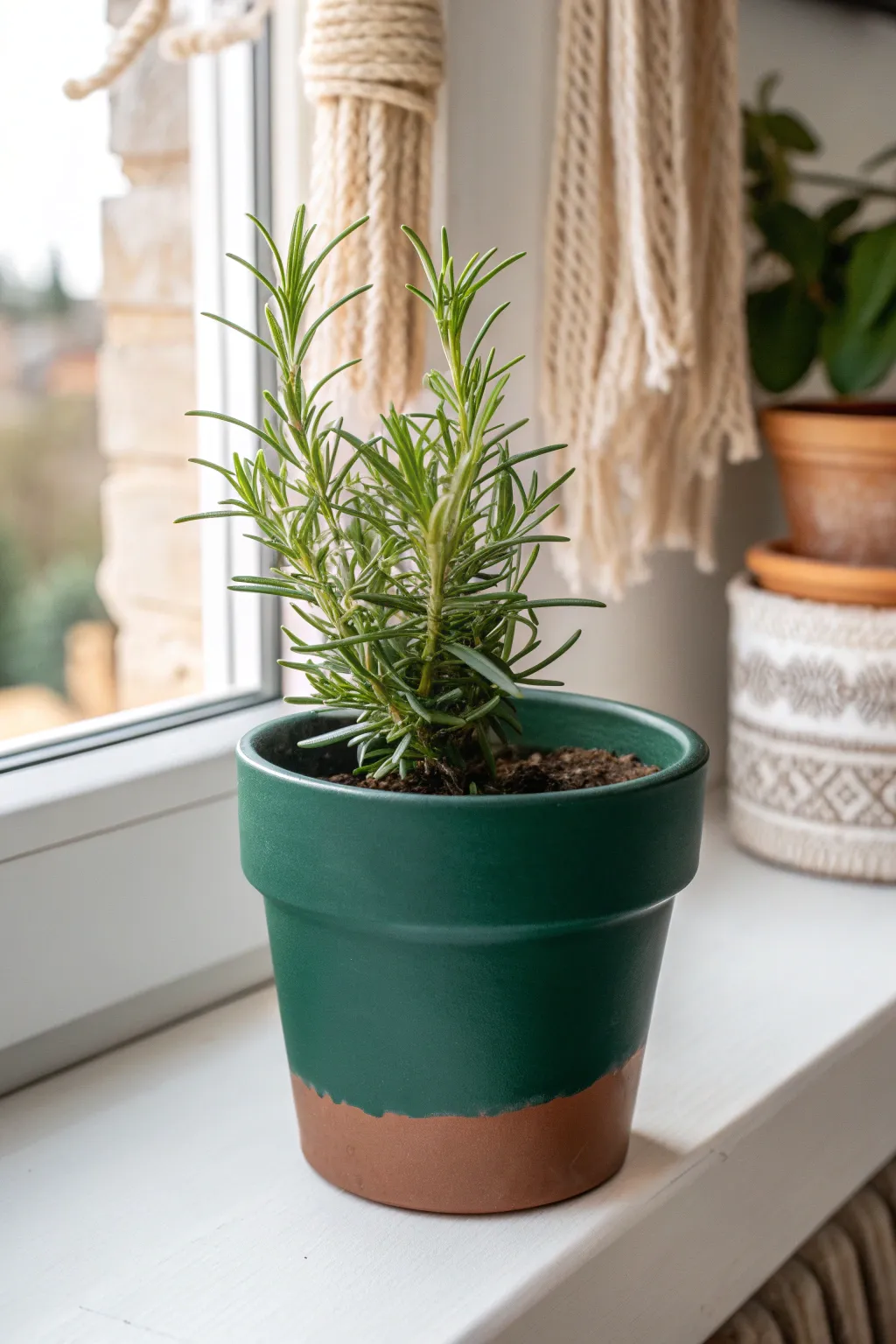 Quick upgrade: a glossy dipped rim on a classic terracotta pot for clean, modern contrast.