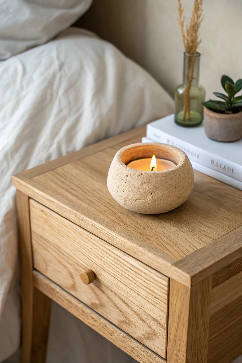 Simple pinch pot tea light holder with a cozy silhouette, perfect for minimalist boho decor