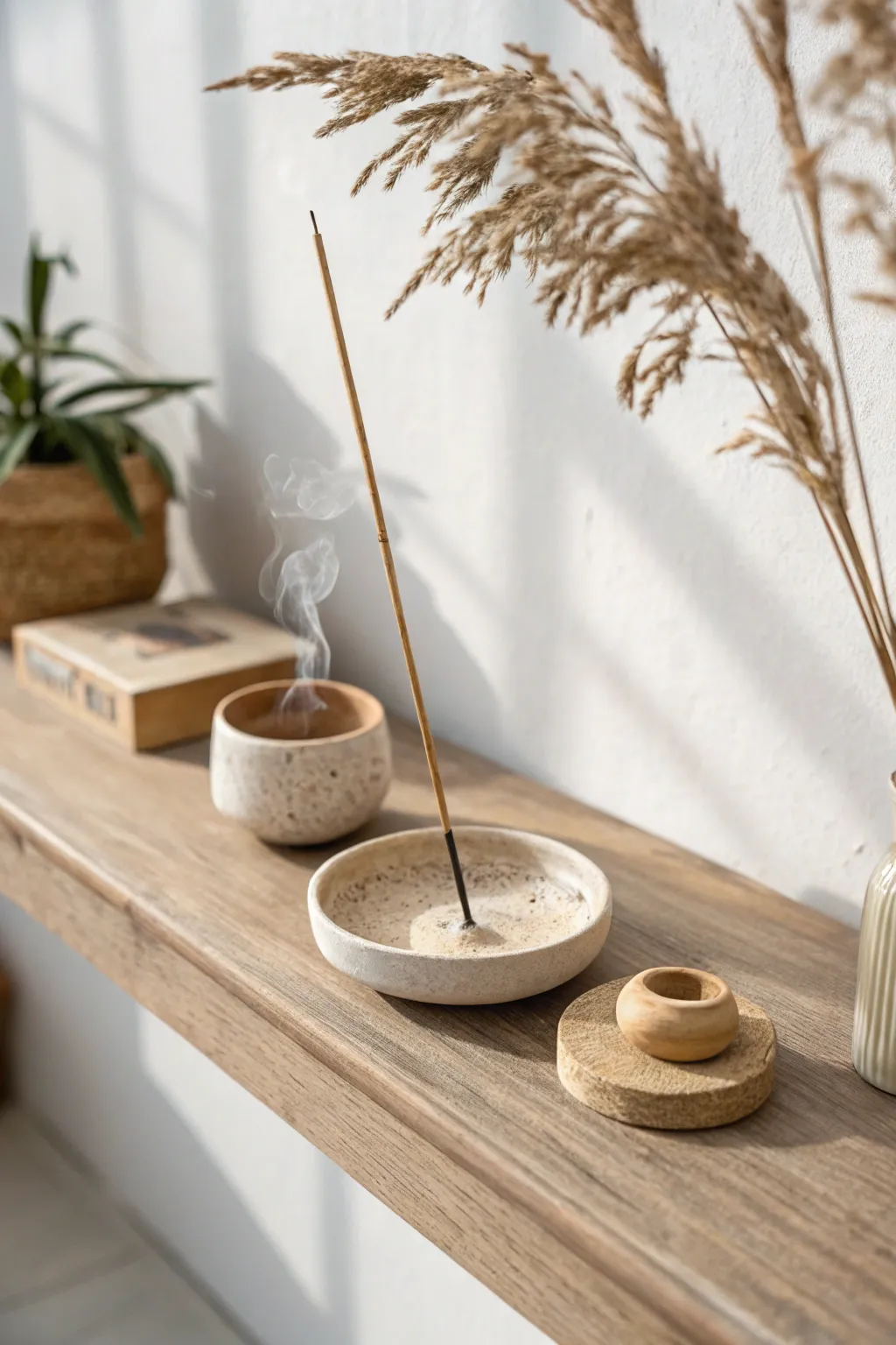 Minimal DIY clay incense holder in matte neutrals, a simple gift that feels calm and handmade
