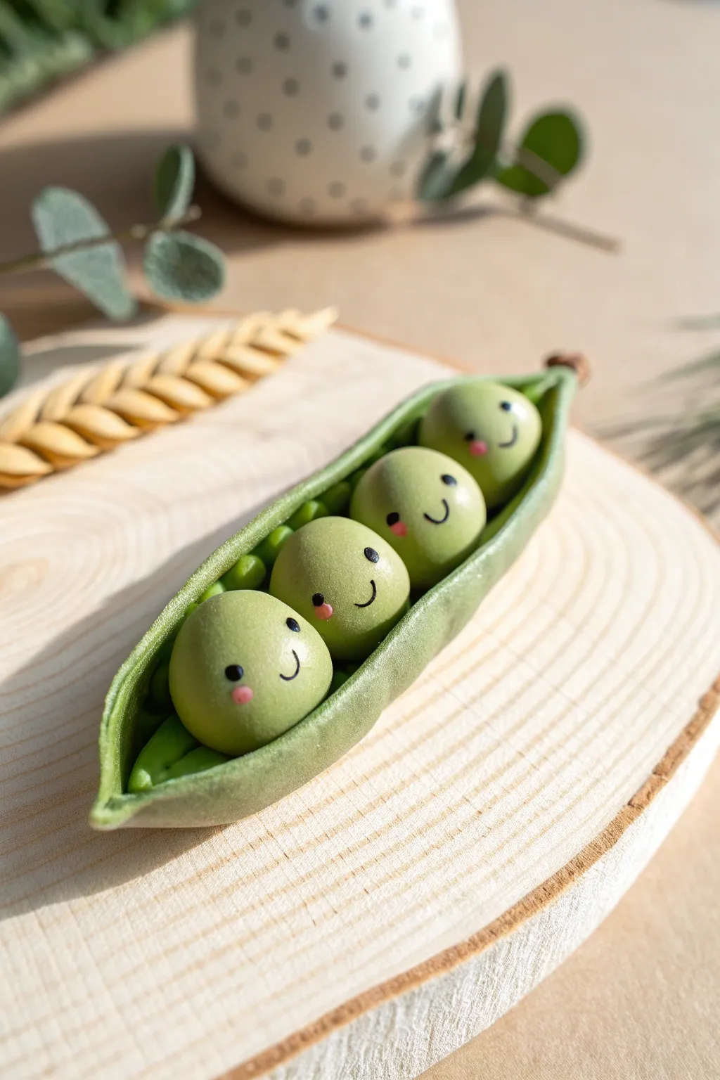 A sweet peas-in-a-pod clay buddy that’s simple to make and adorable on any shelf.