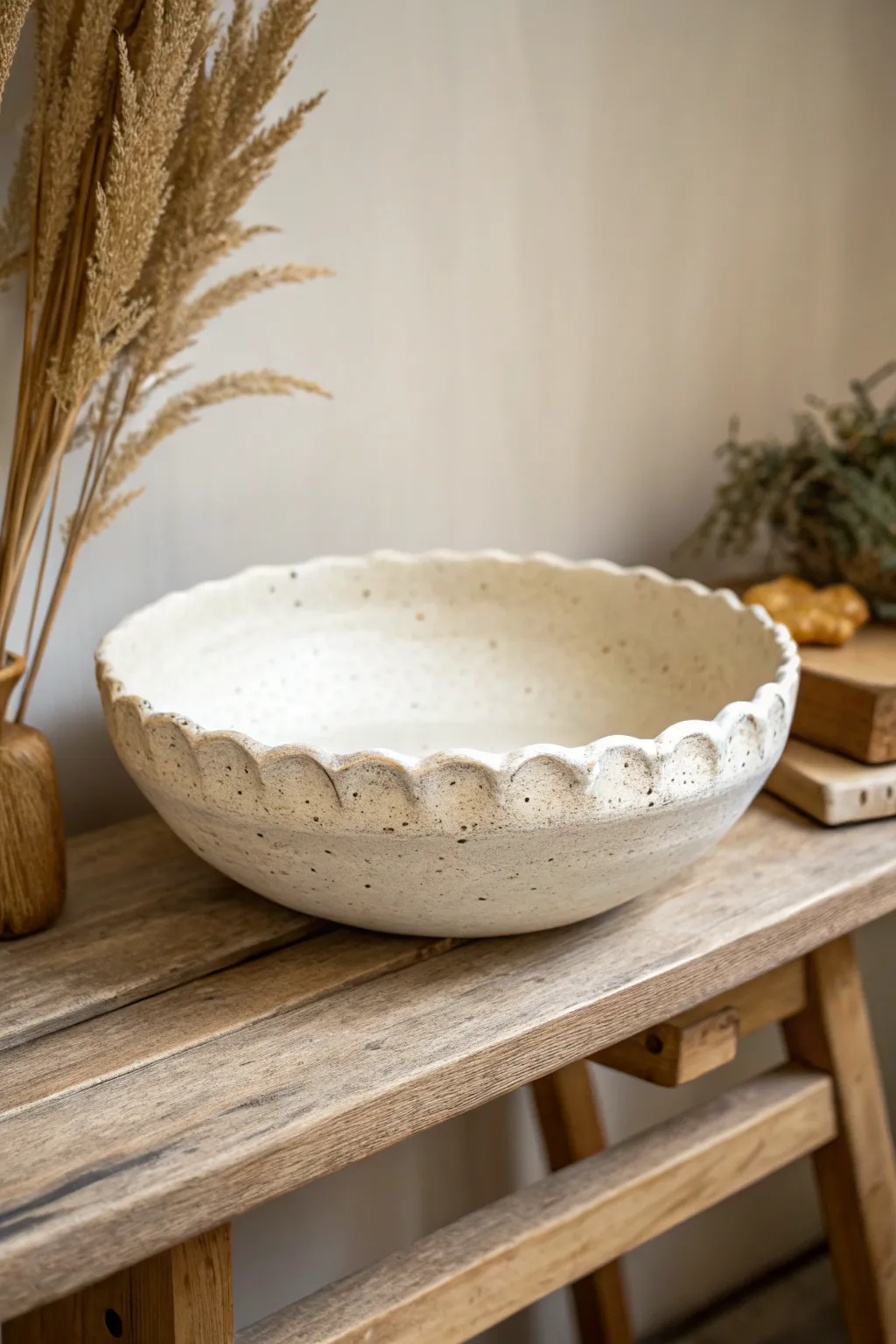 Soft wavy rim slab bowl: the easiest minimalist catchall with a cozy boho touch.