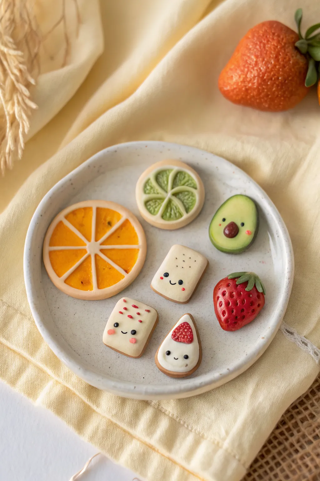 Mini clay food magnets set: cute, minimalist, and perfect for an easy cozy clay date