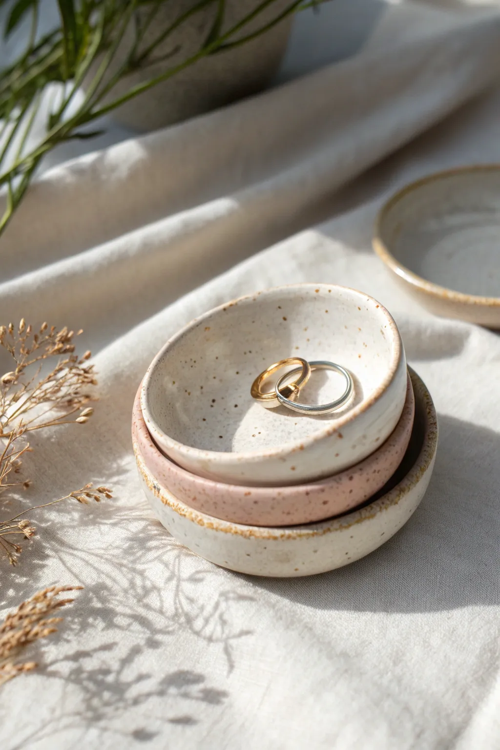 Mini ceramic saucers for rings and trinkets, simple, calming, and beautifully handmade.