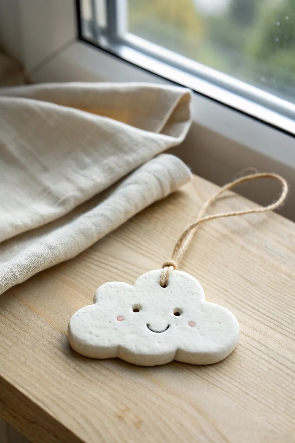 Sweet minimalist clay charm tag with a tiny smile, perfect as an easy DIY bag accessory.