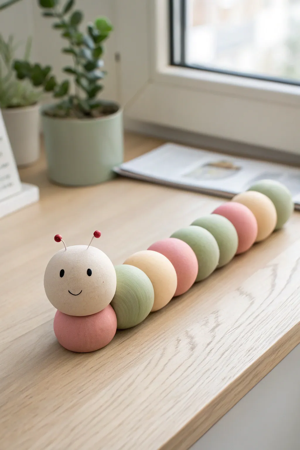 Beginner soft clay caterpillar: simple color stack that feels playful and beautifully minimal