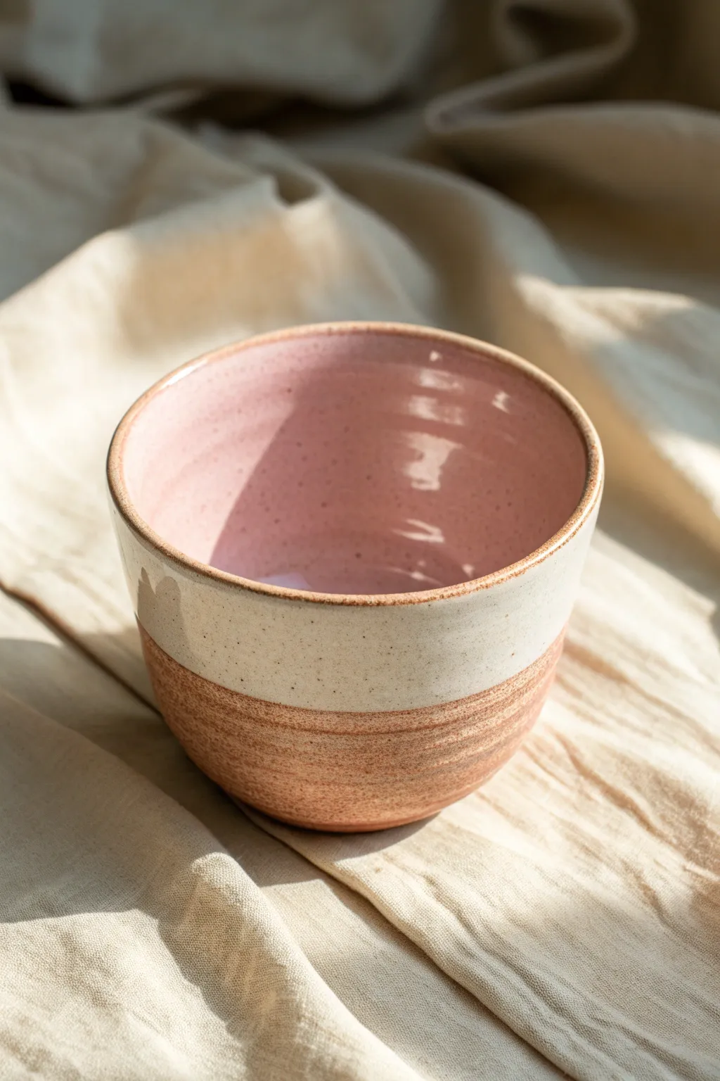Matte pastel outside, glossy glazed inside—an elegant tea cup design with soft Scandinavian calm.
