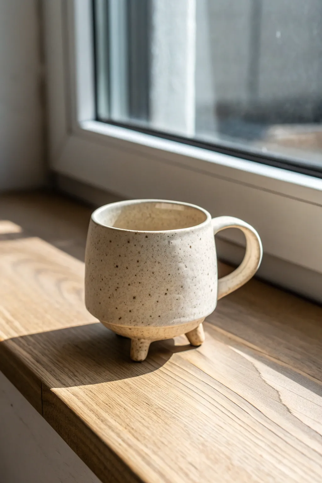 Extra-fancy tripod mug with petite feet, clean lines, and cozy Scandinavian minimal charm.