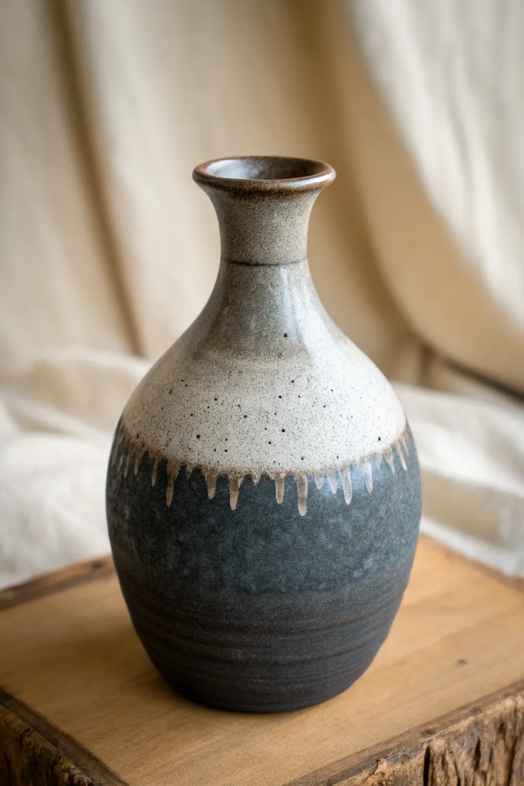 Layered glaze fade: dark base melting into a light neck for a soft, handcrafted ombré.