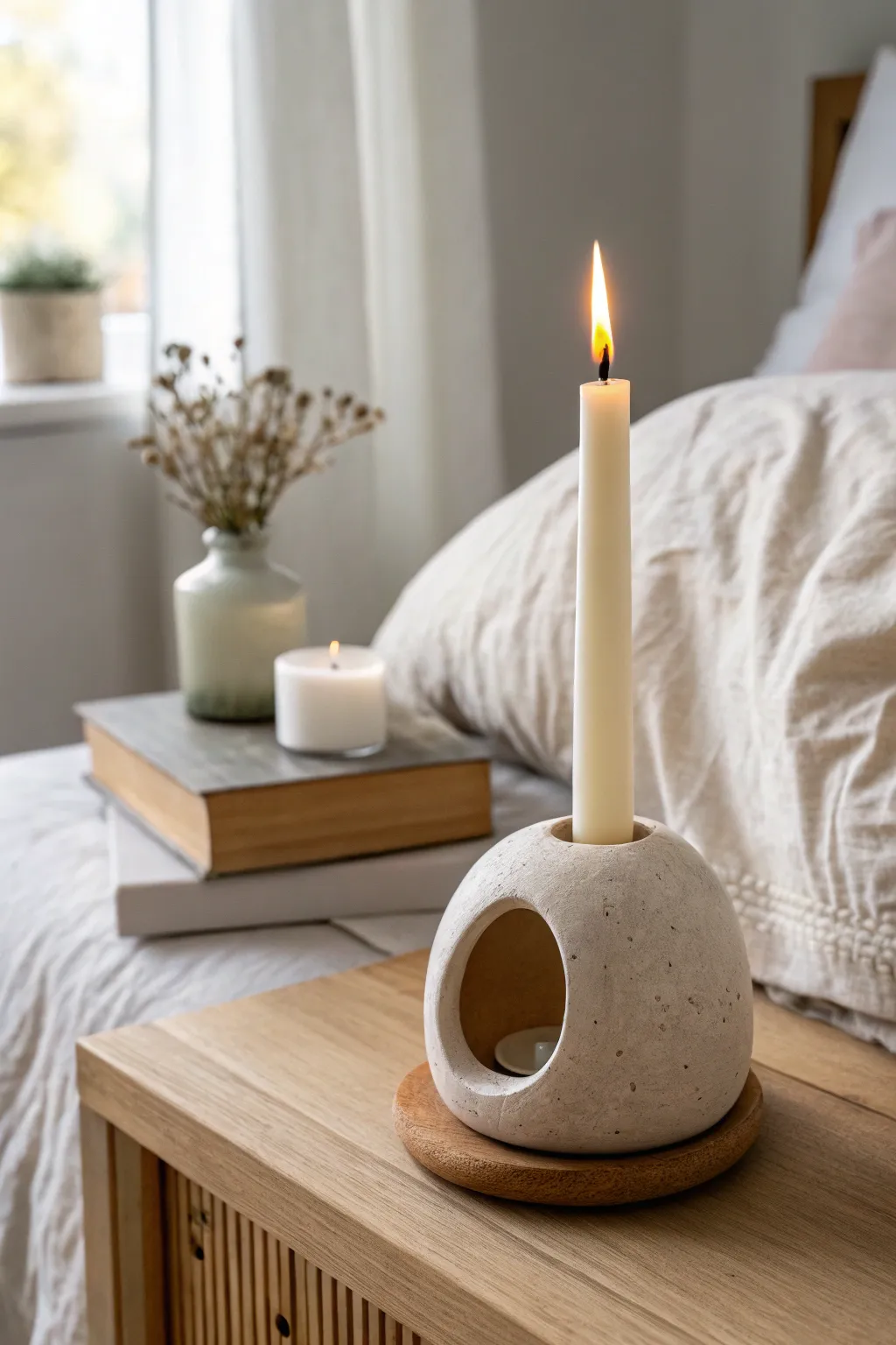 A tongue-lolling monster-mouth candle holder adds cozy minimal style with a playful, odd twist.