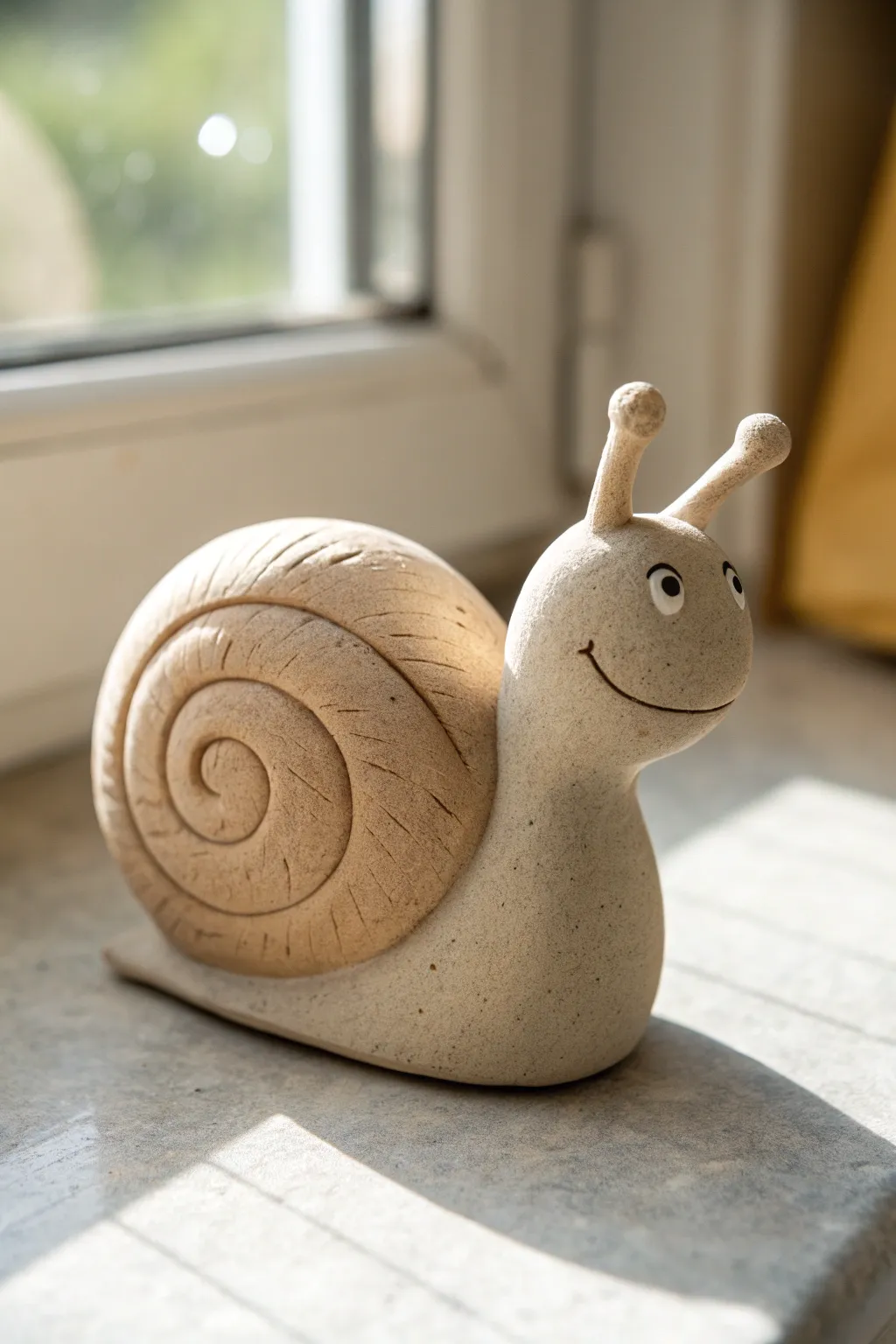 Easy clay snail with a sweet spiral shell, minimalist and beginner friendly with cozy natural tones.