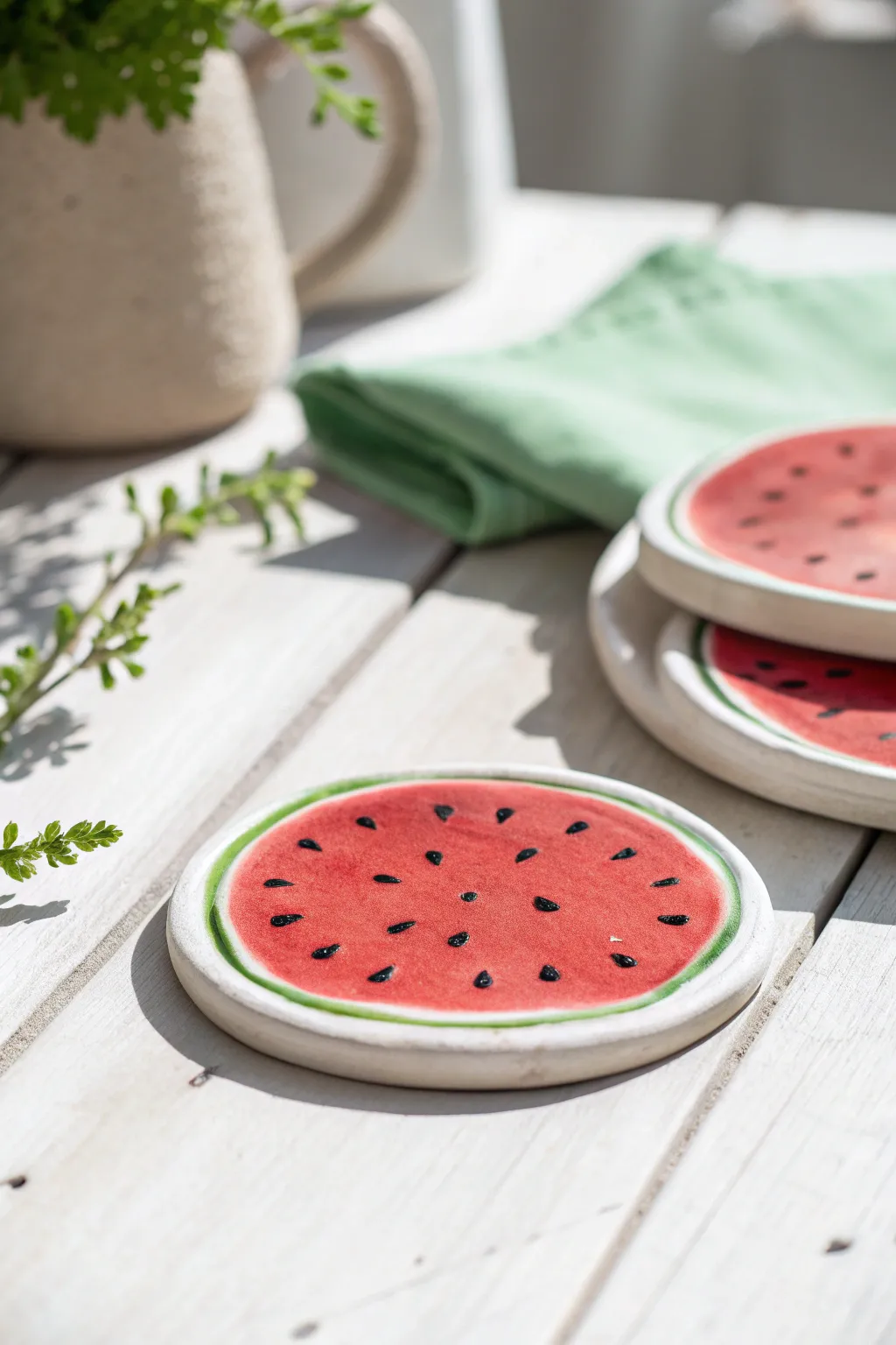 Bright fruit slice clay coaster DIY that looks kid-friendly, simple, and Pinterest-pretty