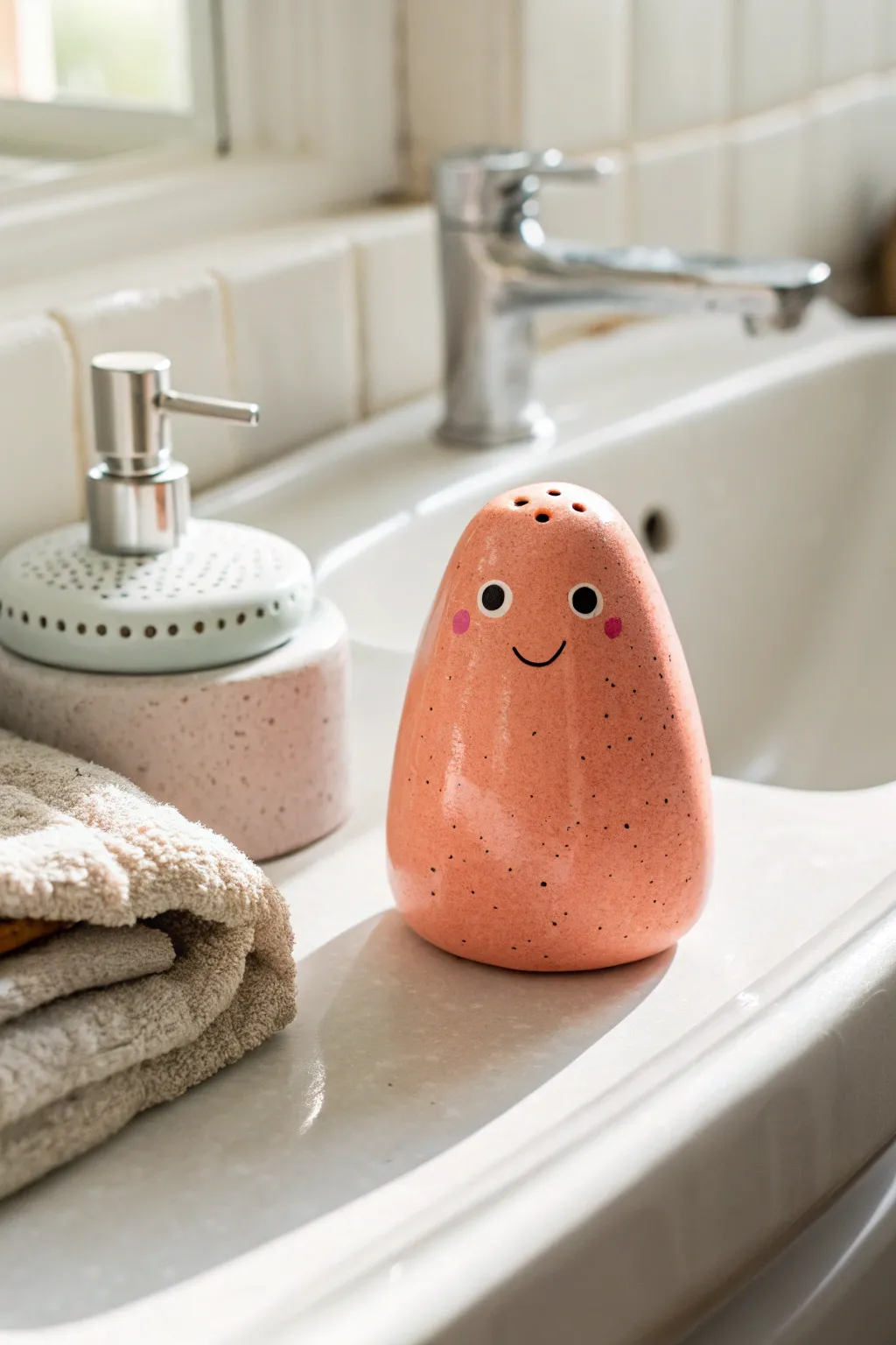 A cheerful blob character toothbrush holder to brighten your sink, easy to make and display.
