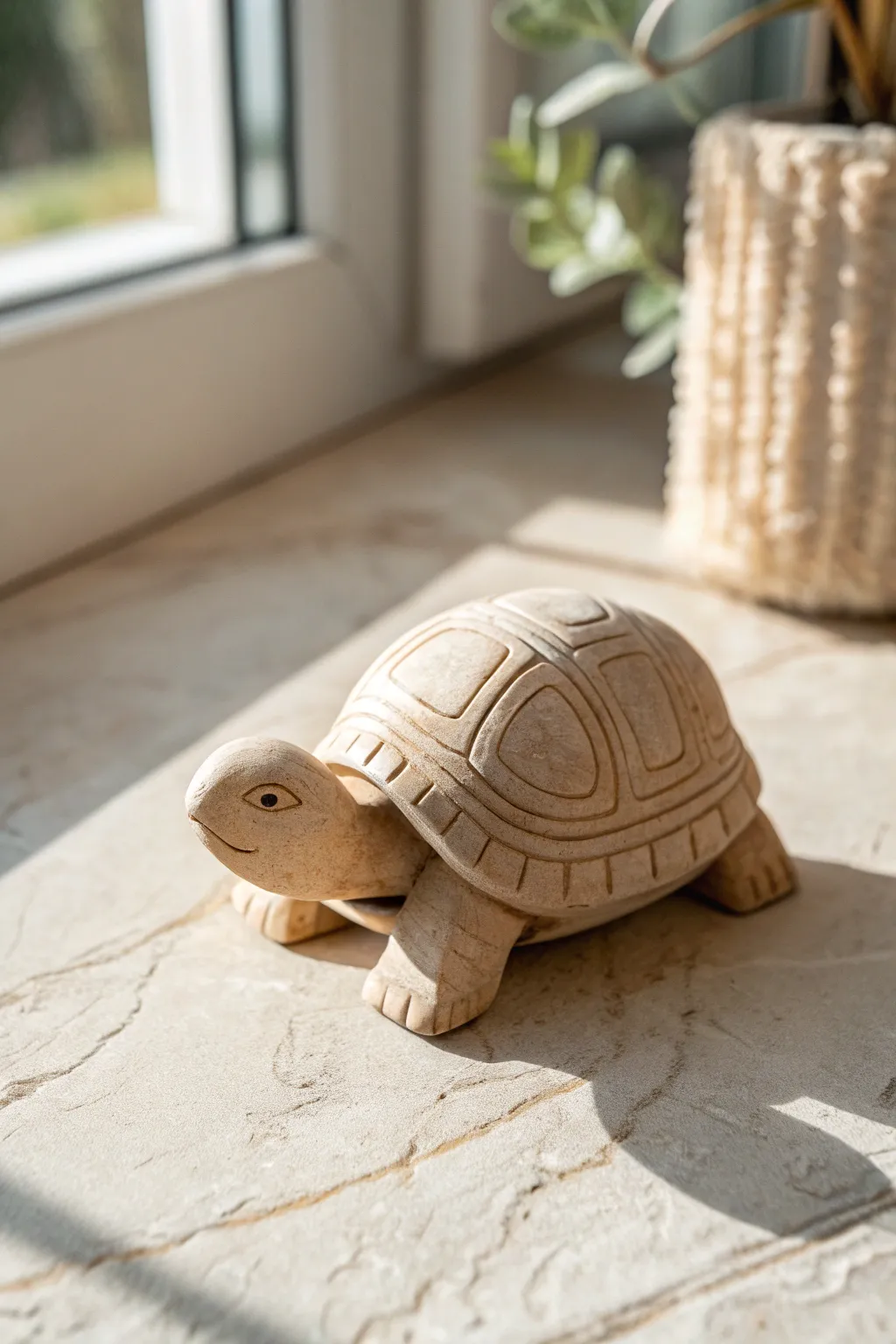 Minimal mini clay turtle with a smooth dome shell, soft lines, and calm Scandinavian styling