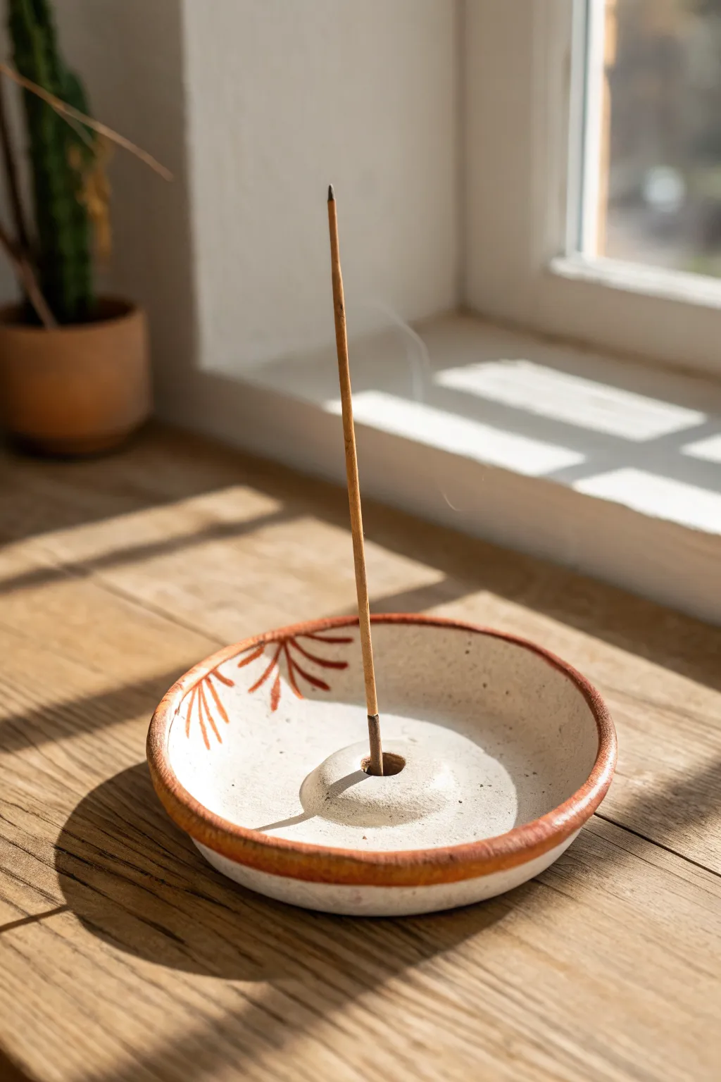 Easy air clay incense holder dish with simple curves and subtle color, perfect beginner project.