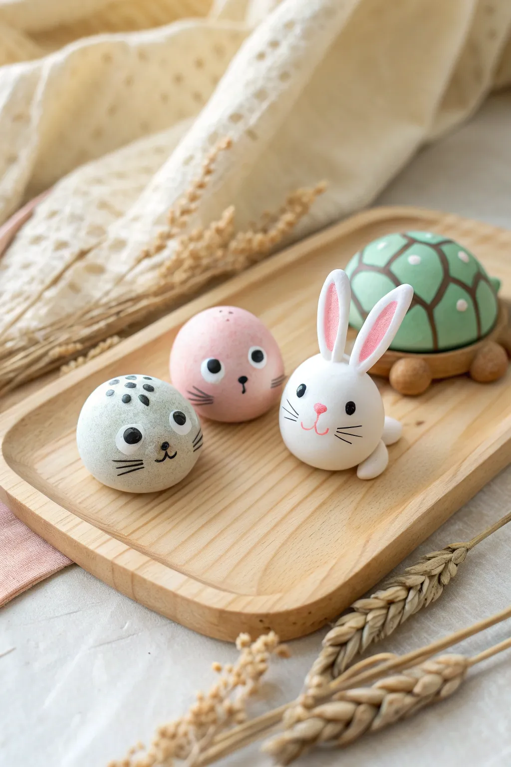 Adorable air dry clay zoo: simple cat, turtle and bunny minis kids can make in one afternoon