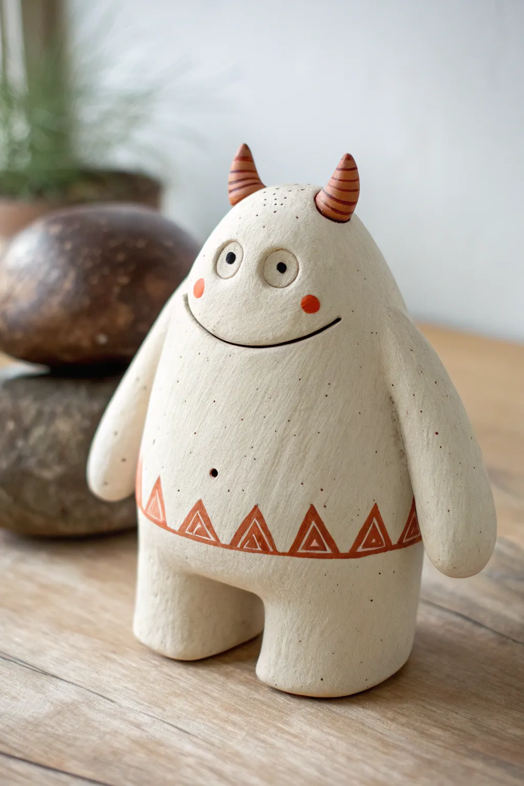 Tiny Feet Stomp Monster: a cute chunky clay creature with oversized feet and a goofy grin.