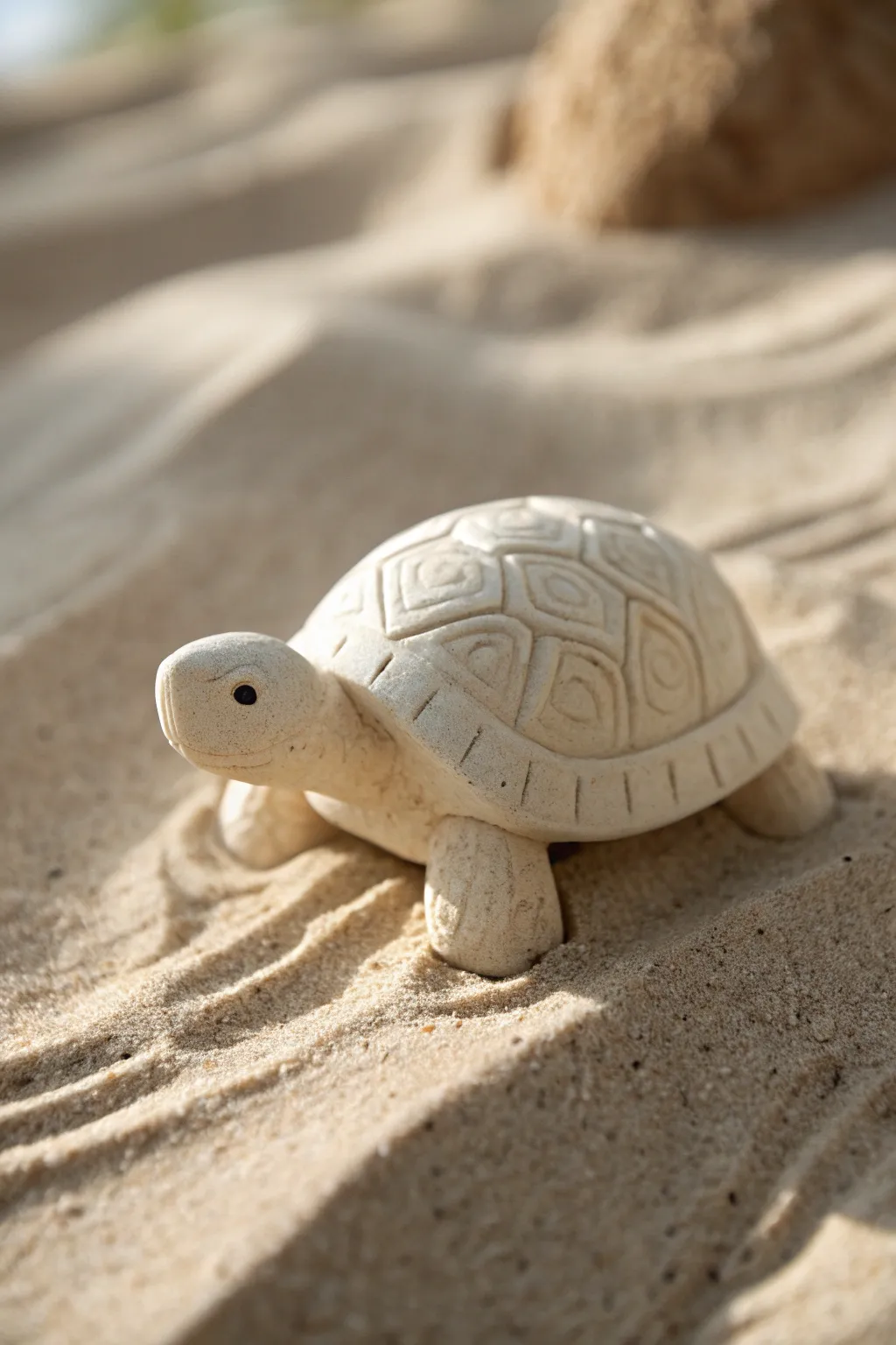 Beginner-friendly air dry clay turtle with simple shell lines in calm minimalist style.