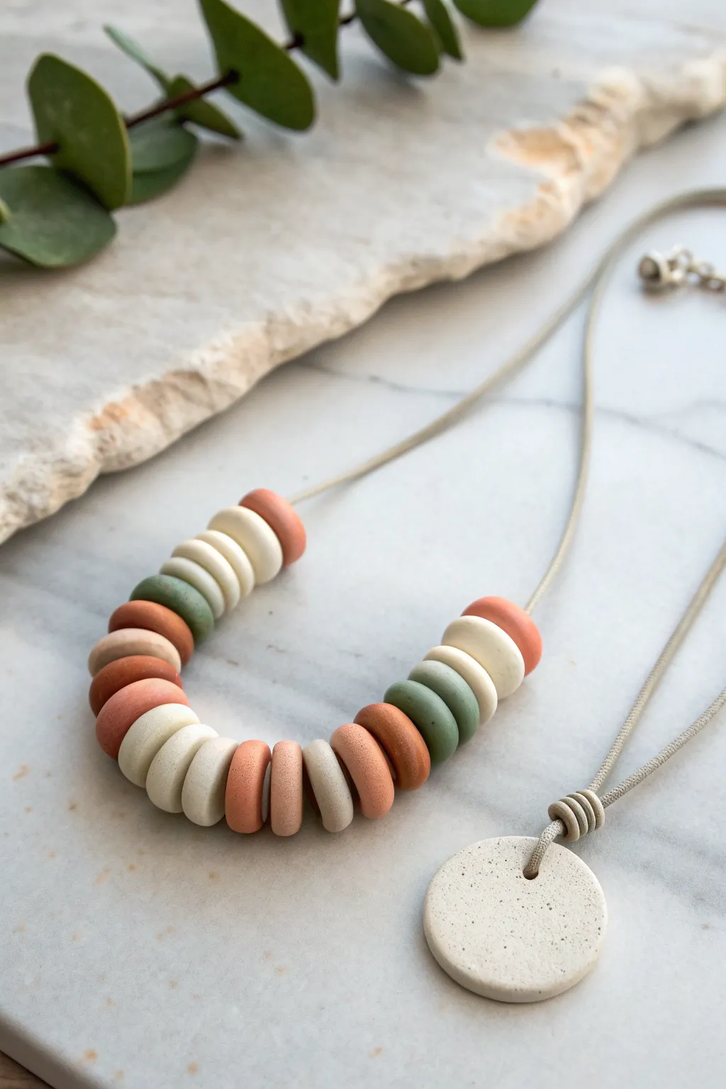 Soft-toned hollow tube beads sliced into tiny donuts, a clean minimalist boho strand to admire.