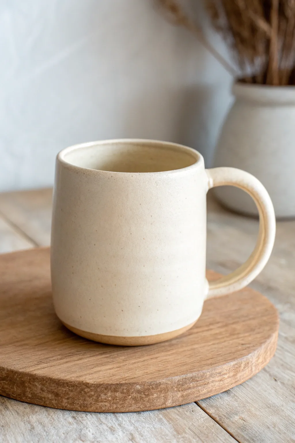 Bell-end mug handle: flared attachment points for a strong, elegant join with soft minimal style.