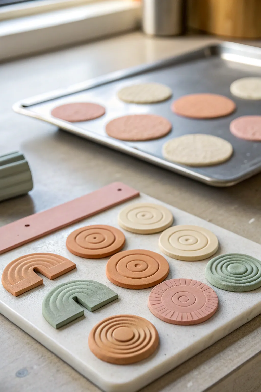 Bold, easy air dry clay magnet cutouts in a calm minimalist palette with crisp contrast.
