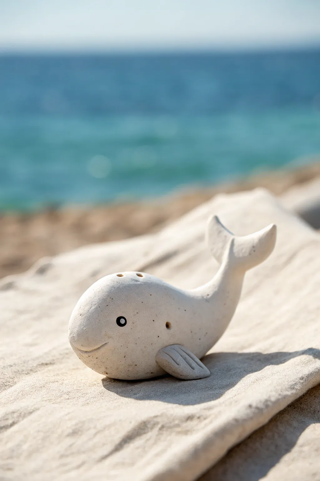 Beginner friendly tiny clay whale with a happy tail, simple shapes and a calm minimalist vibe