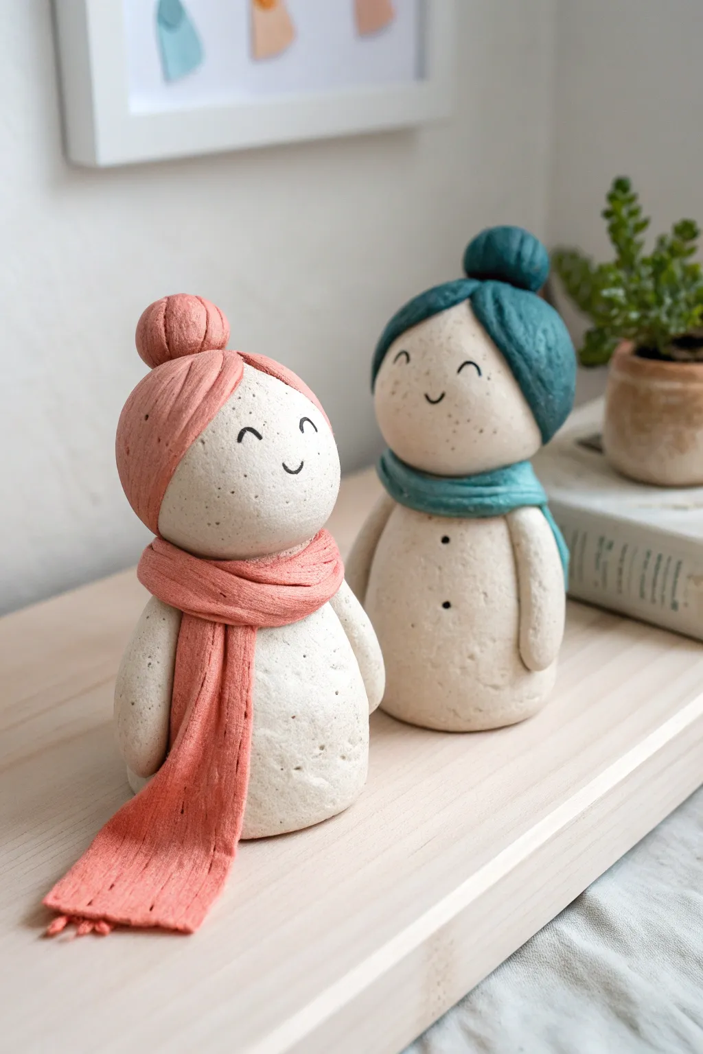 Two air dry clay desk buddies for date night: simple, sweet, and made to match your vibe.