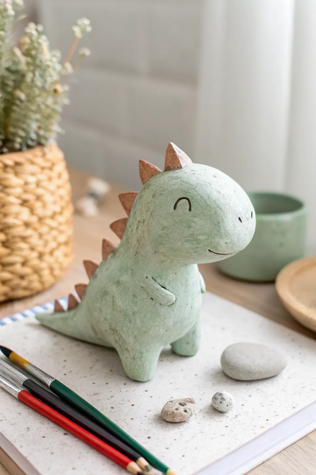 Make a chibi dino with a big head and tiny spikes—simple, sweet, and totally beginner friendly.