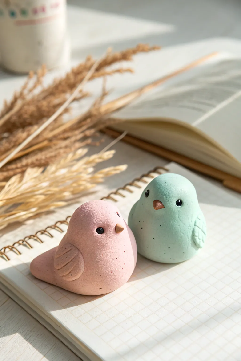 Make a sweet clay date: sculpt two pastel lovebirds to brighten your desk and your mood.