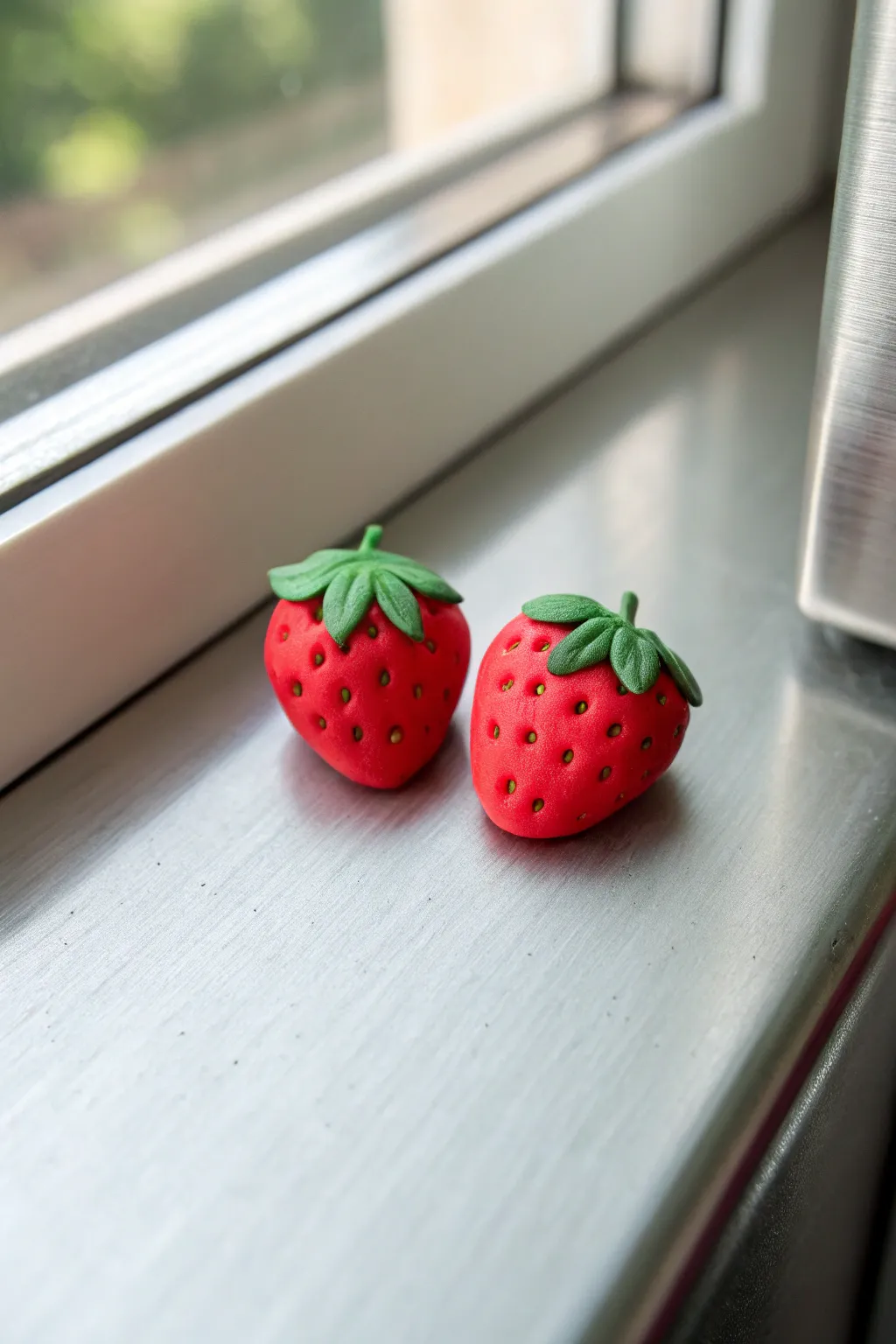 Make date night sweet with matching strawberry mini food magnets, easy polymer clay charm.