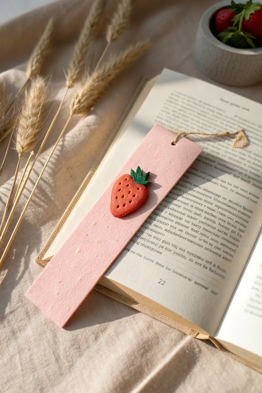 Puffy foam clay bookmark topper in bold color, a simple DIY detail that feels modern and handmade.