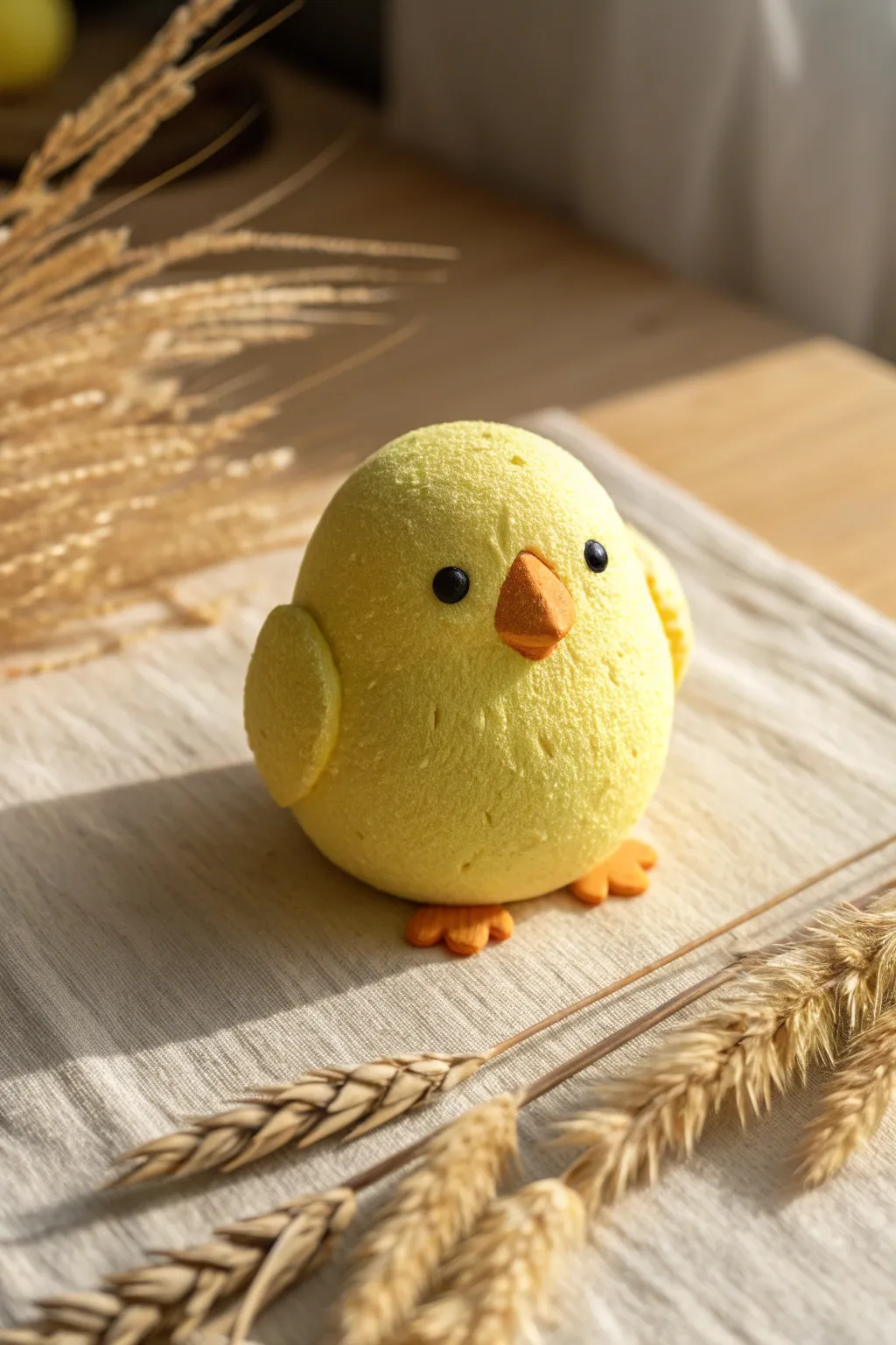 Easy foam clay chick with round belly and tiny wings, a cute spring accent for beginners