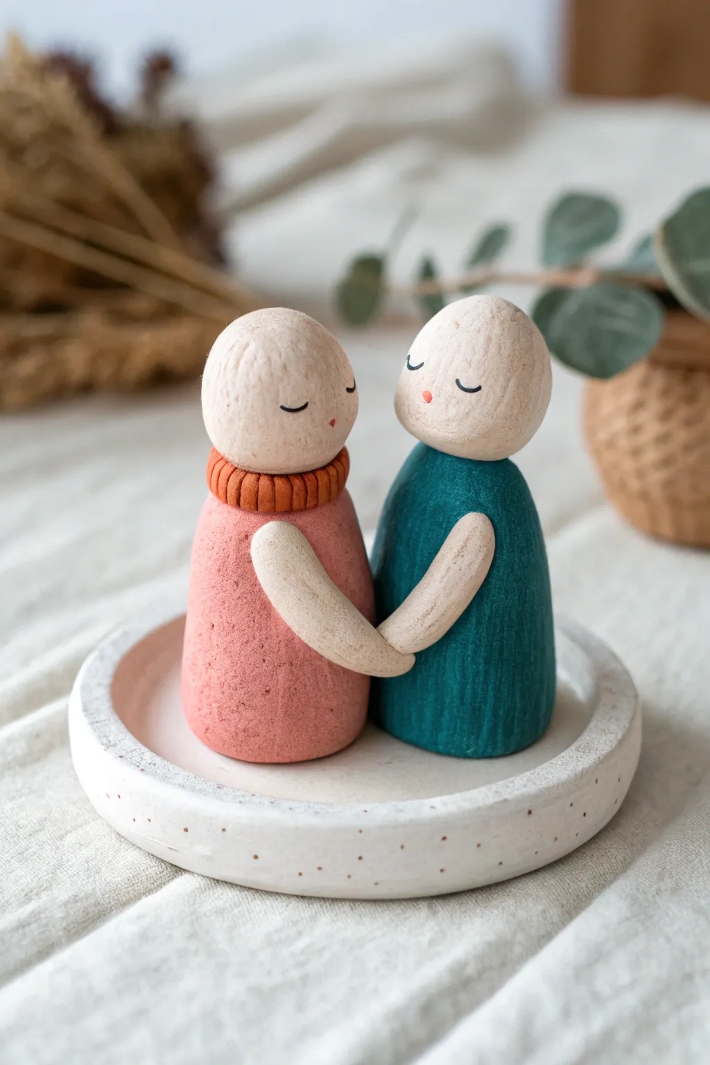 Sweet pinkie promise minis in blush and terracotta, a simple clay tribute to friendship.